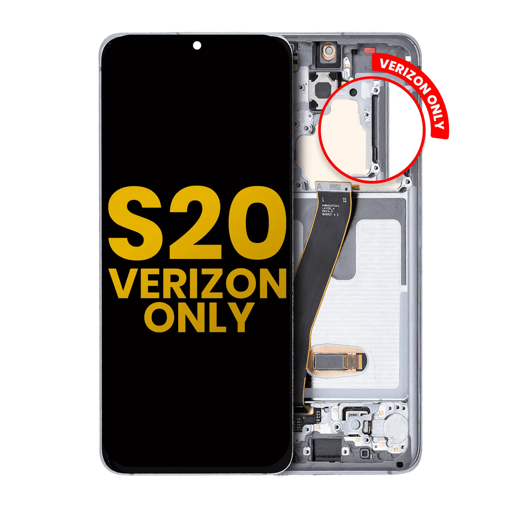 OLED-Display mit Rahmen für Samsung Galaxy S20 Cloud White Refurbished