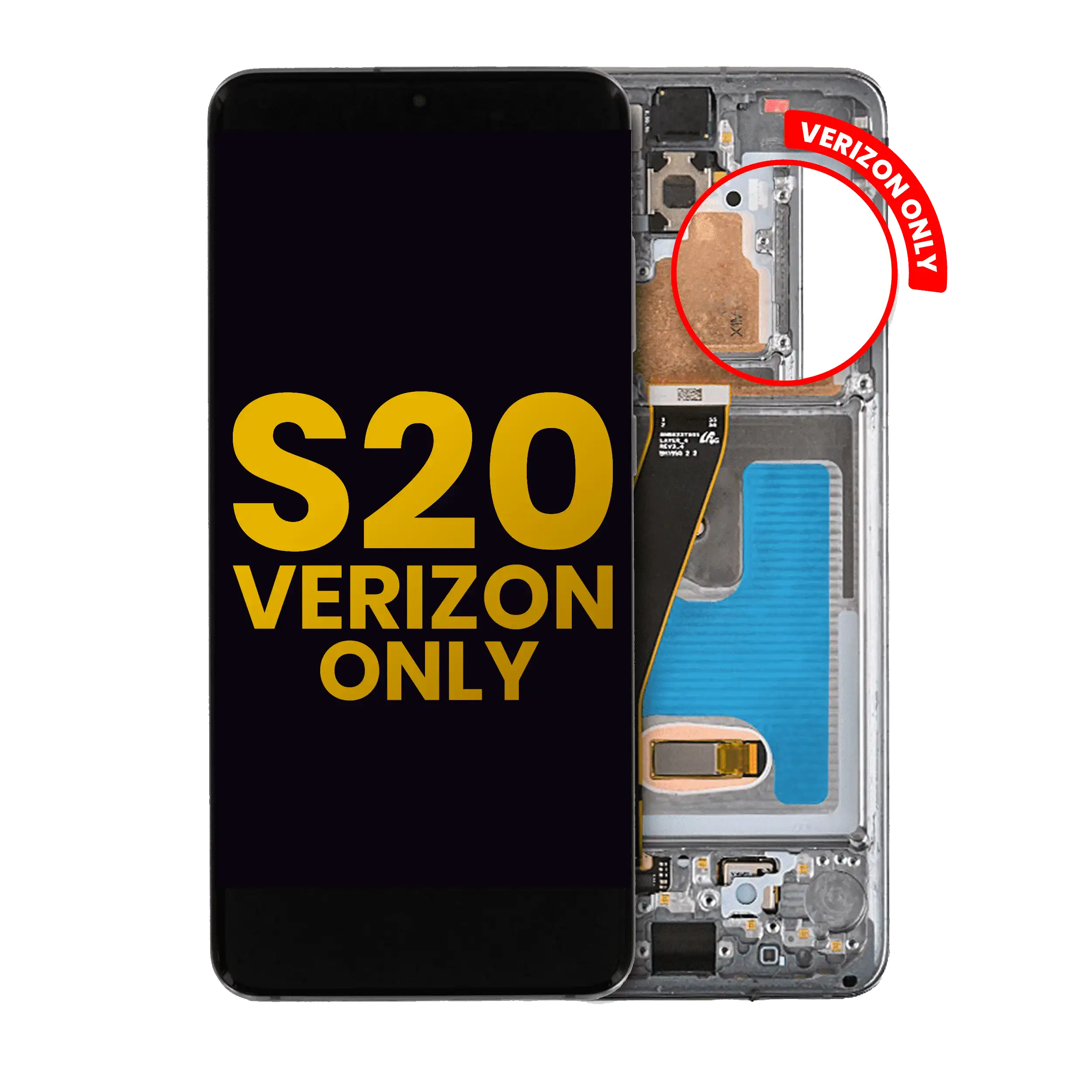 OLED-Display mit Rahmen für Samsung Galaxy S20 Schwarz (Refurbished)