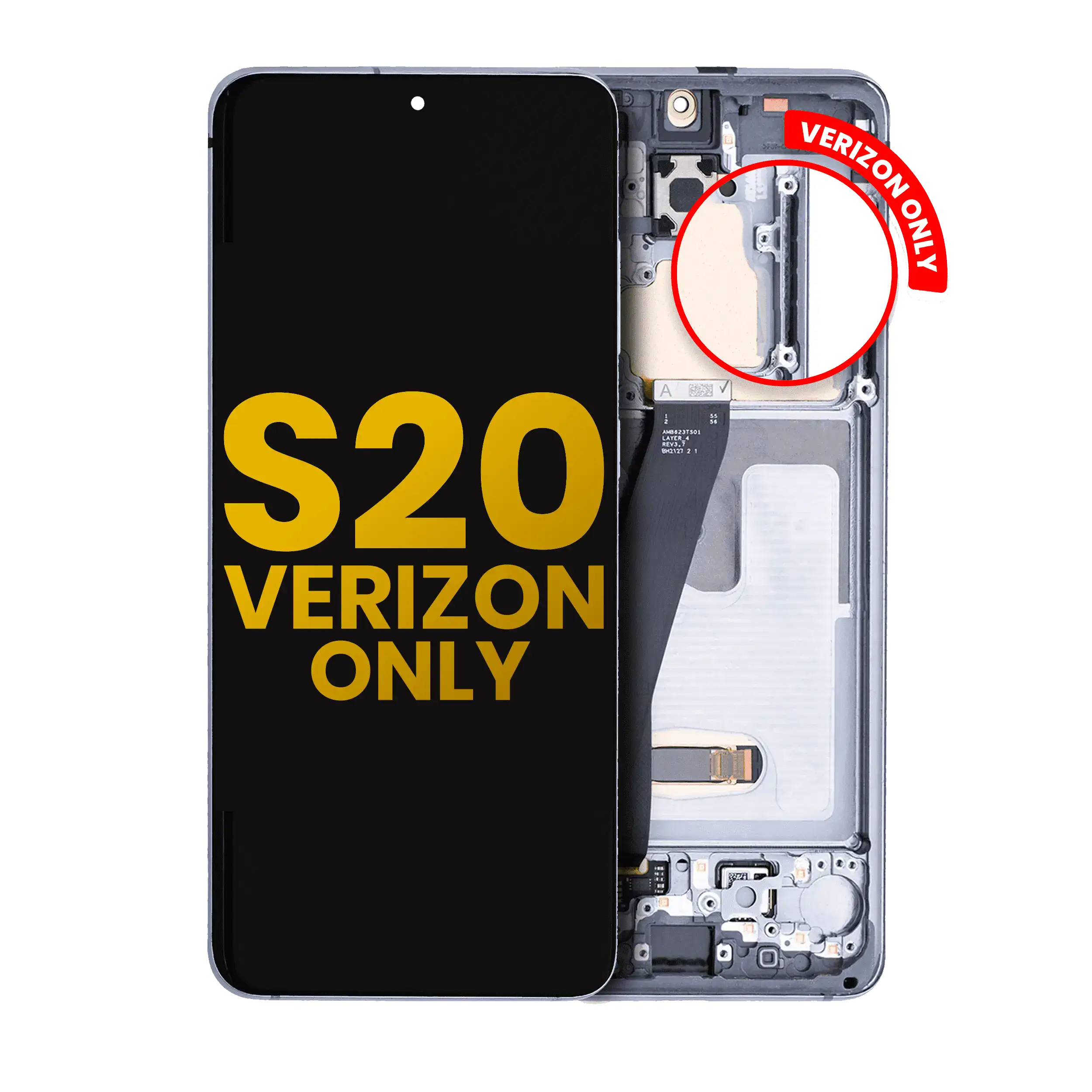 OLED-Display mit Rahmen Samsung Galaxy S20 Refurbished Grau