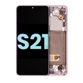 OLED-Display mit Rahmen für Samsung Galaxy S21 5G (Service Pack) (Phantom Pink)