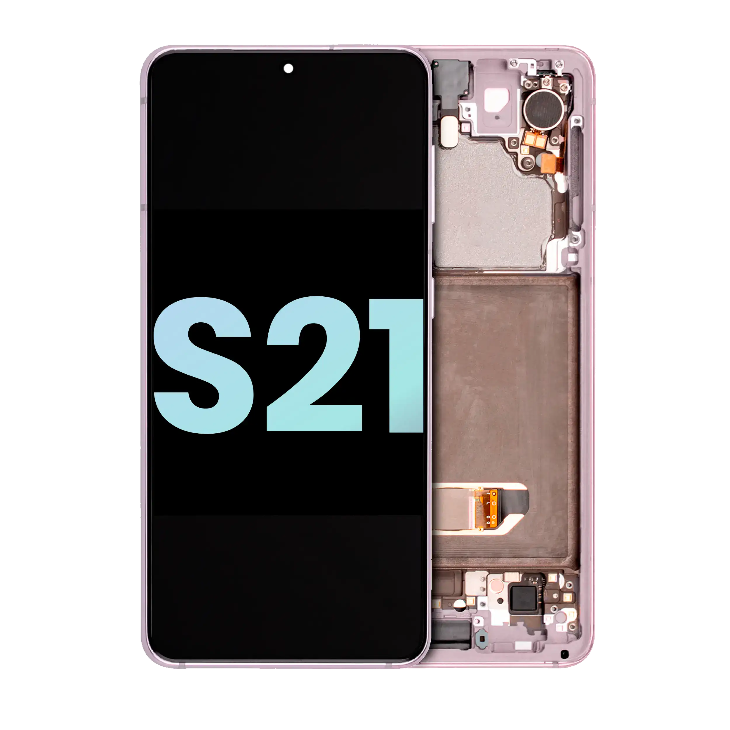 OLED-Display mit Rahmen für Samsung Galaxy S21 5G (Service Pack) (Phantom Pink)