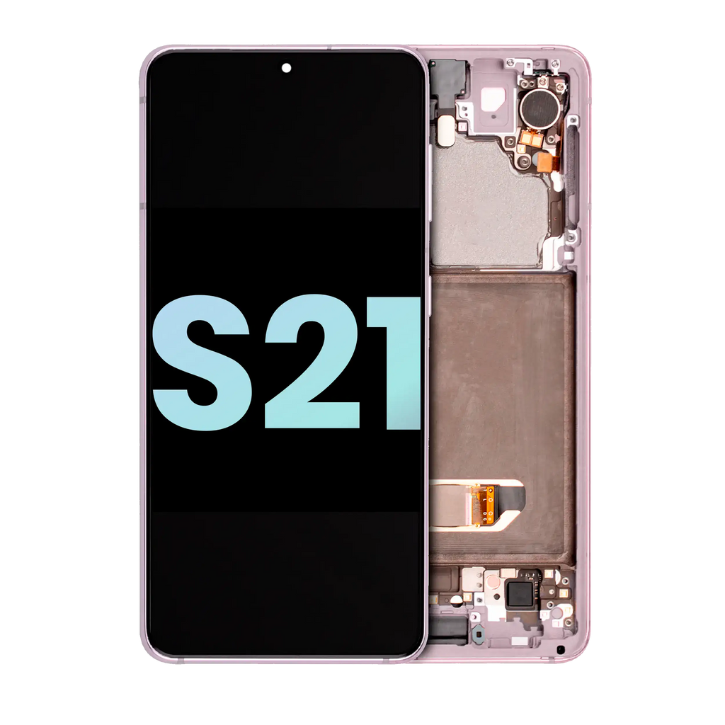 OLED-Display mit Rahmen für Samsung Galaxy S21 5G (Service Pack) (Phantom Pink)