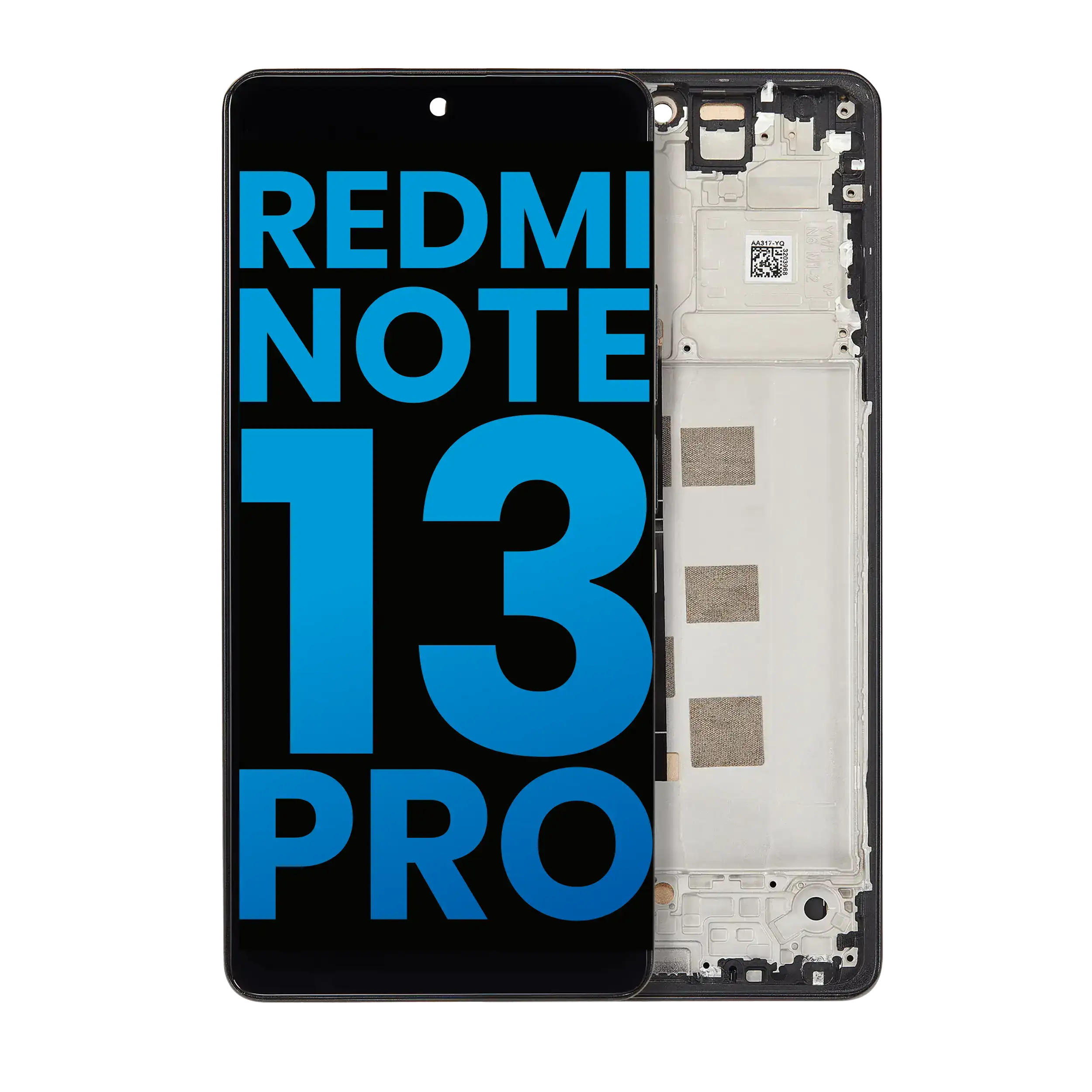 LCD mit Rahmen für Xiaomi Redmi Note 13 Pro 4G - Schwarz (Incell)