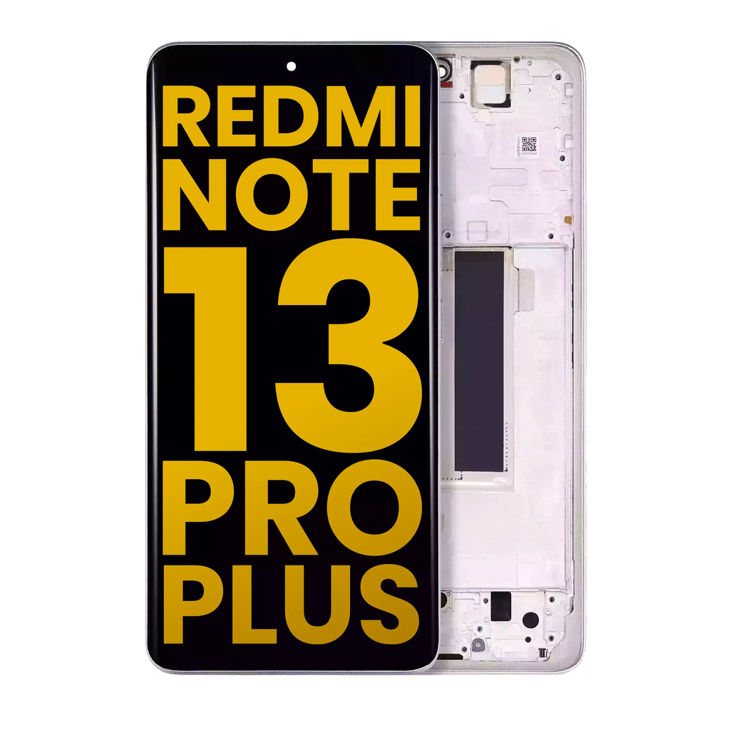 OLED-Display mit Rahmen für Xiaomi Redmi Note 13 Pro Plus (Refurbished) (Weiß)
