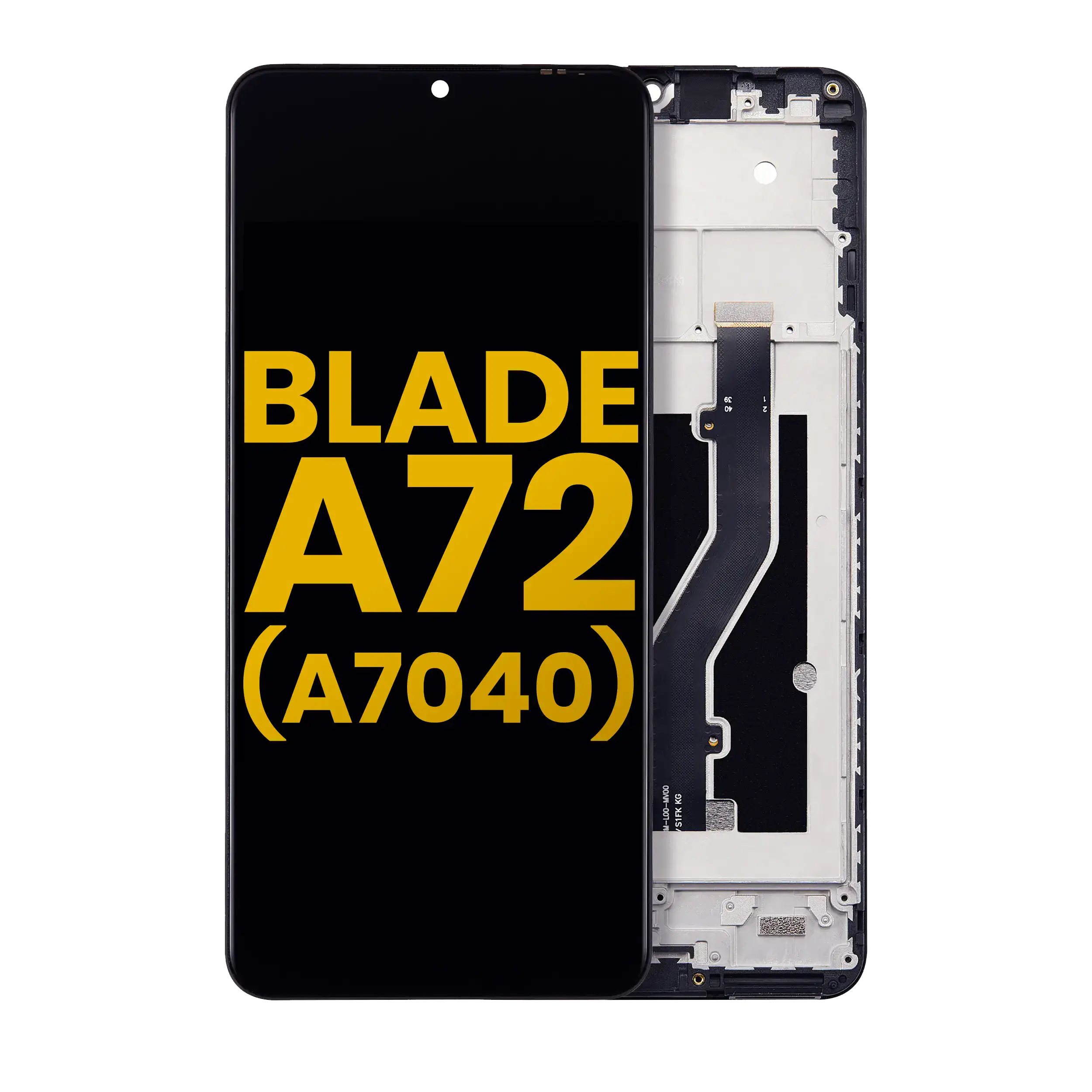 LCD-Komplettdisplay mit Rahmen für ZTE Blade A72 A7040 Refurbished Space Grau