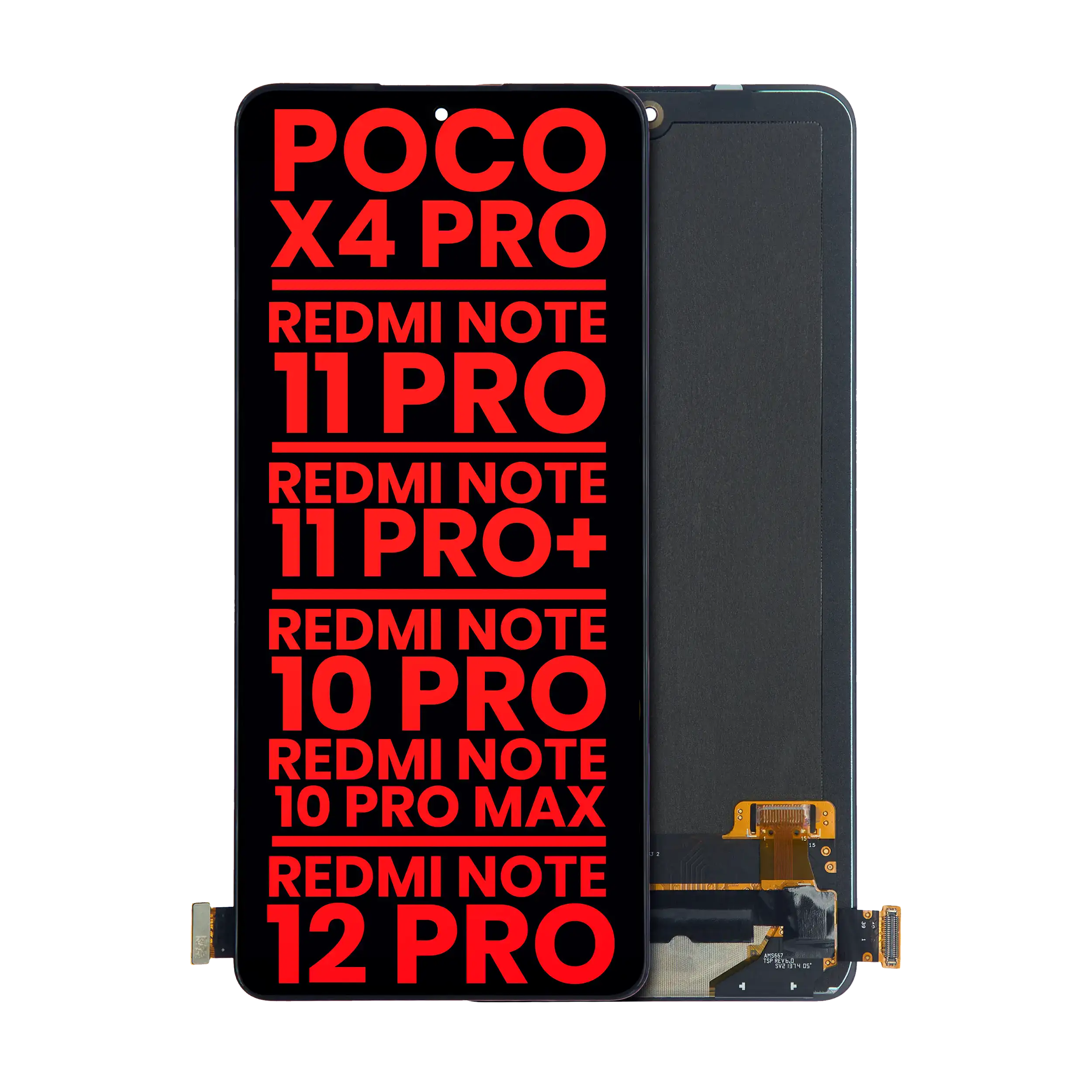 OLED-Display ohne Rahmen für Poco X4 Pro & Redmi Note 11/10/12 Pro (Premium)