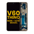 OLED-Display mit Rahmen für LG V60 ThinQ 5G (Refurbished) Blau/Gold Rahmen