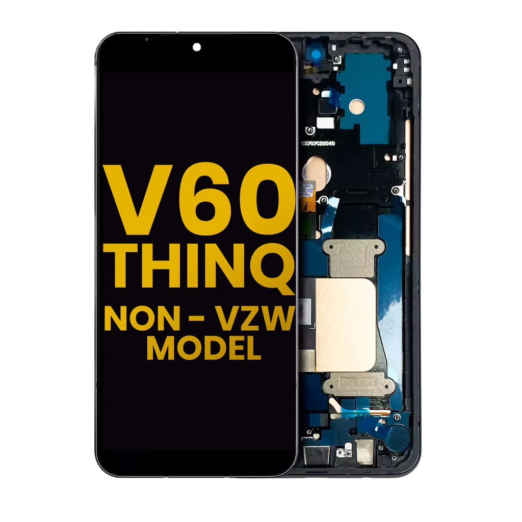 OLED Display with Frame for LG V60 ThinQ 5G (Non-Verizon 5G UW Frame) (Refurbished) (Black)