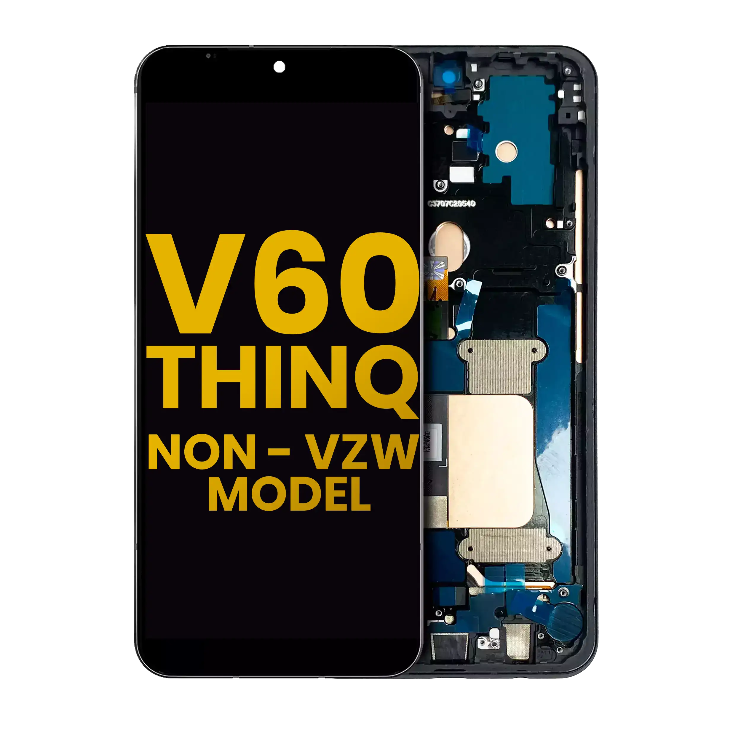 OLED Display with Frame for LG V60 ThinQ 5G (Non-Verizon 5G UW Frame) (Refurbished) (Black)