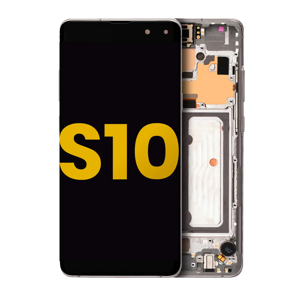OLED-Display mit Rahmen für Samsung Galaxy S10 5G (Refurbished) (Crown Silver)