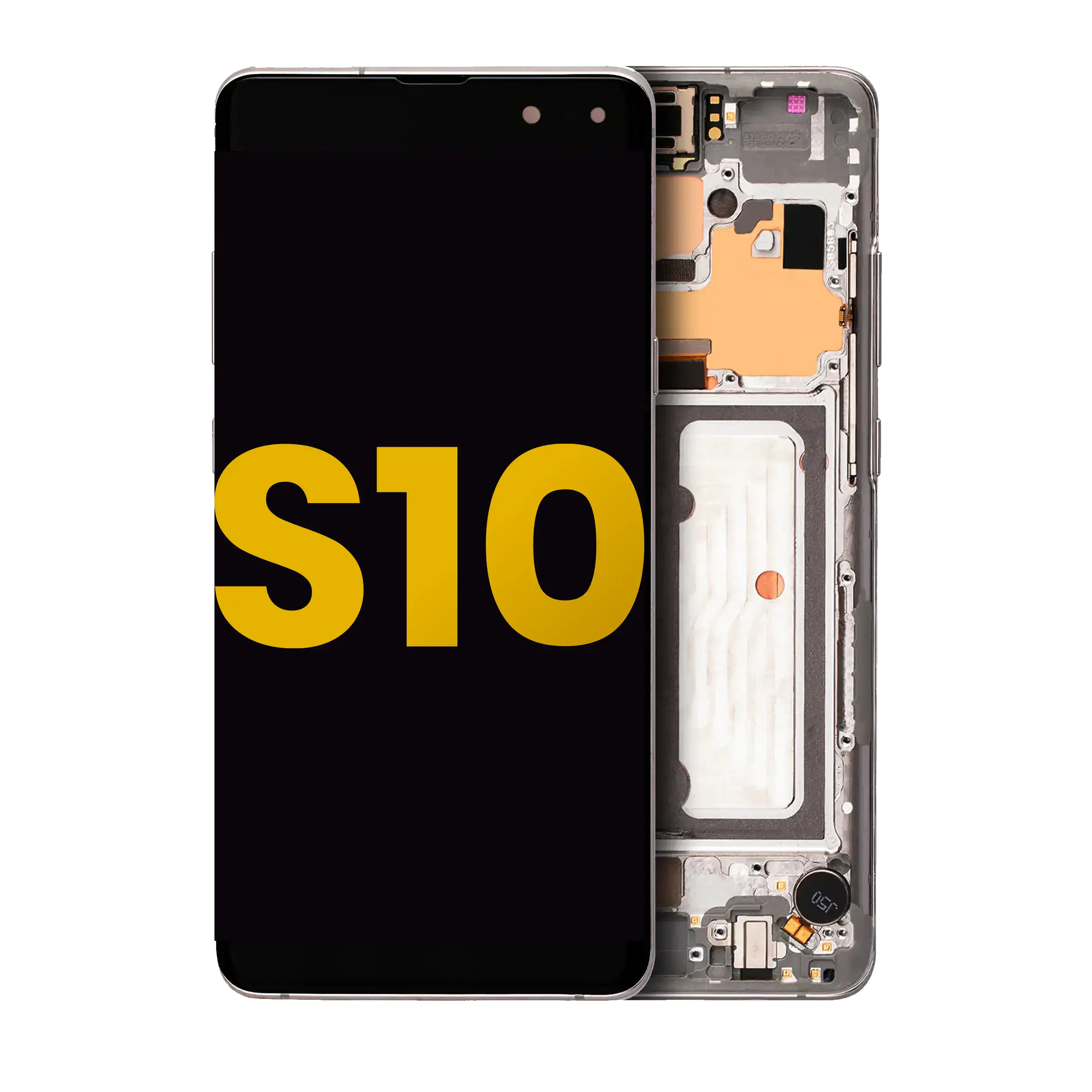 OLED-Display mit Rahmen für Samsung Galaxy S10 5G (Refurbished) (Crown Silver)
