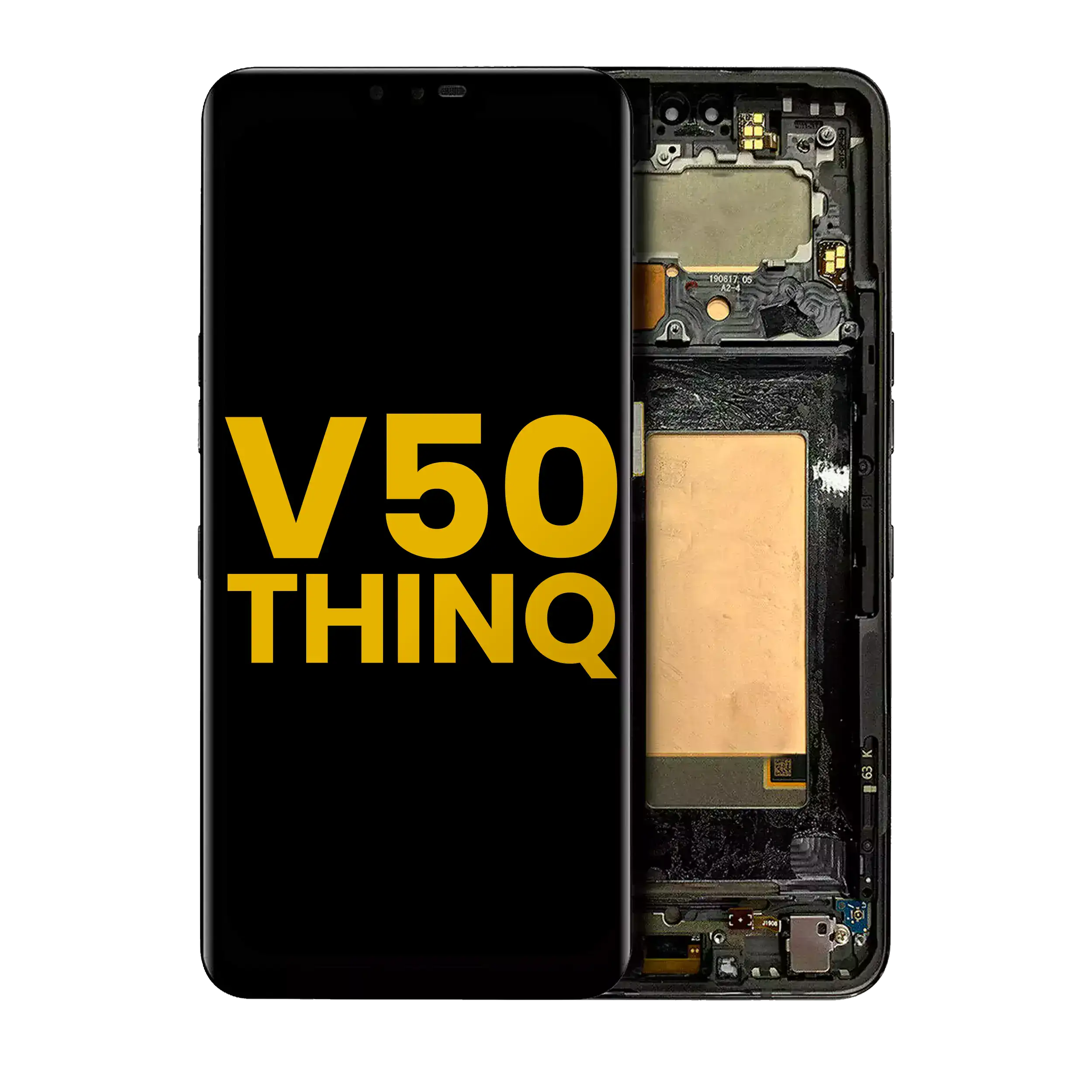 OLED-Display mit Rahmen für LG V50 ThinQ 5G (US-Version) (Refurb.) (Aurora Black