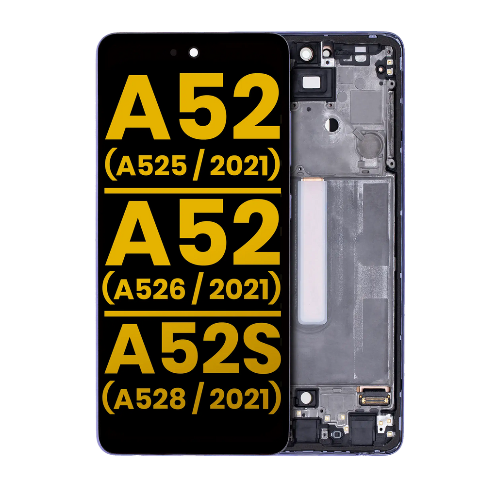 OLED-Display mit Rahmen für Samsung Galaxy A52 Serie (Refurbished) Violett