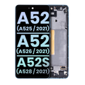 OLED-Display mit Rahmen für Samsung Galaxy A52 Serie (Service Pack, Blau)