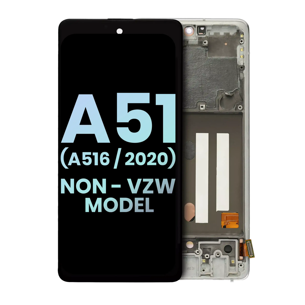 OLED-Display mit Rahmen für Samsung Galaxy A51 5G (Service Pack) Weiß