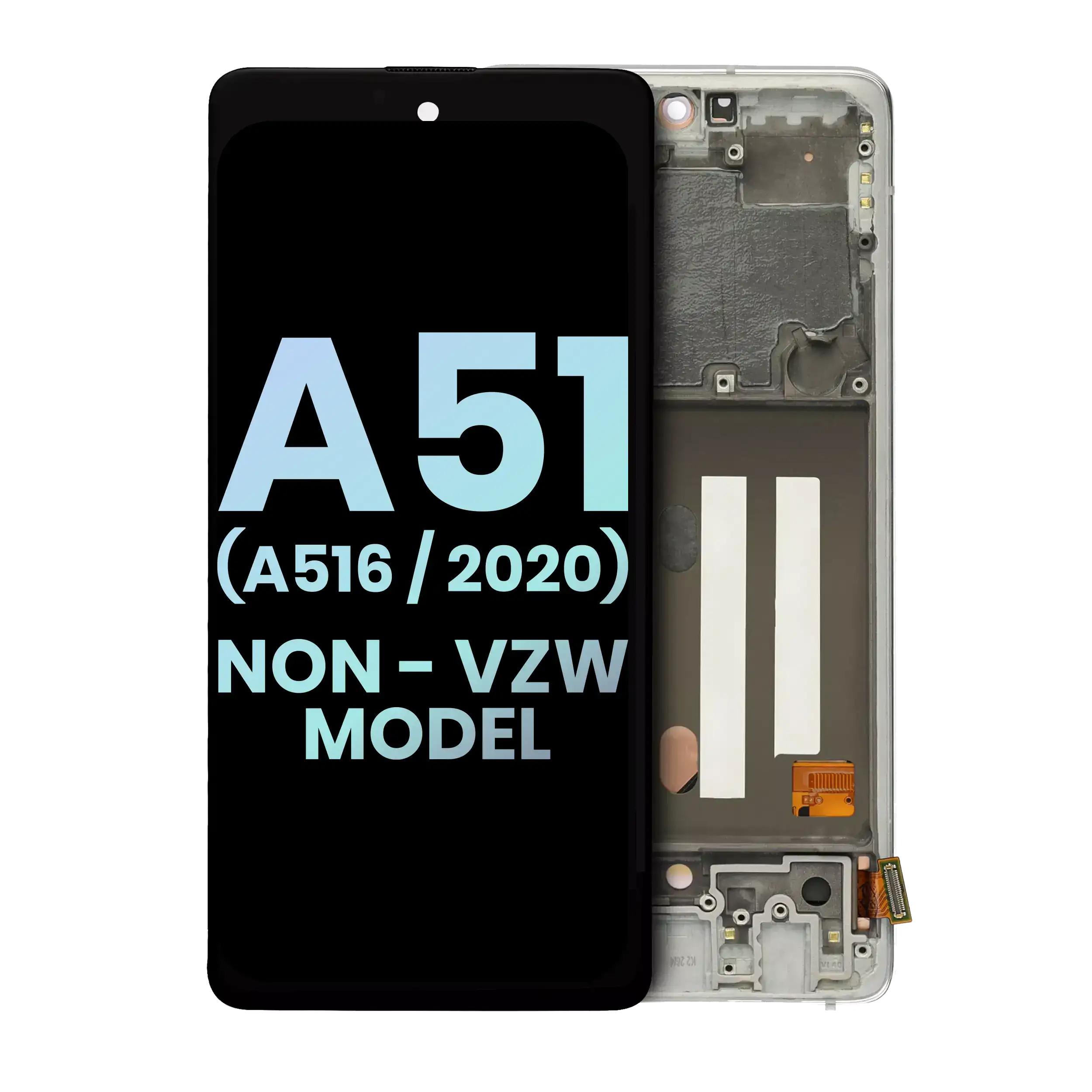 OLED-Display mit Rahmen für Samsung Galaxy A51 5G (Service Pack) Weiß