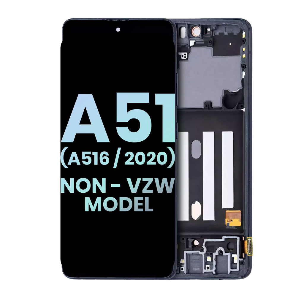 OLED Display with Frame for Samsung Galaxy A51 5G (A516 / 2020) (Non-Verizon 5G UW Frame) (Service Pack) (Prism Cube Black)