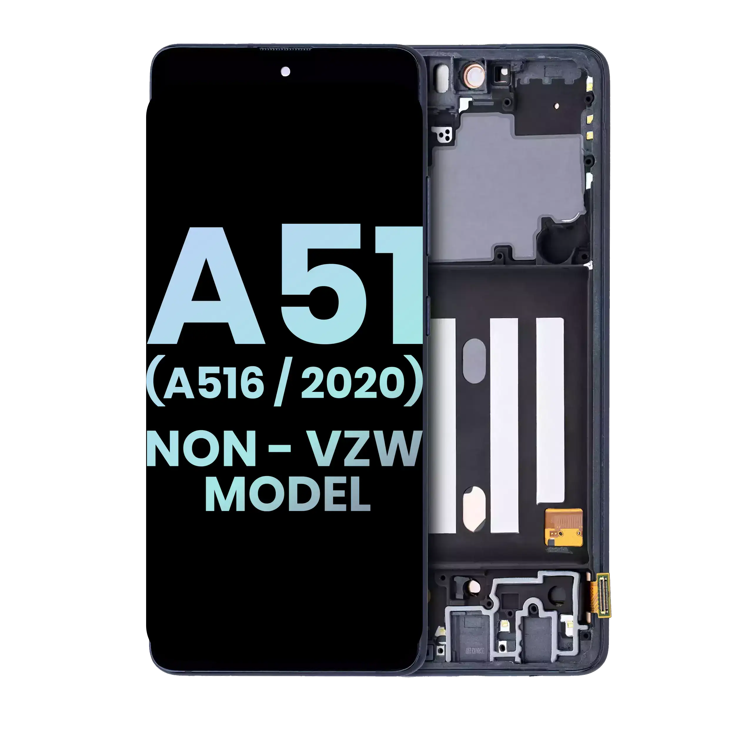 OLED-Display mit Rahmen für Samsung A51 5G, Service Pack, Prism Cube Black