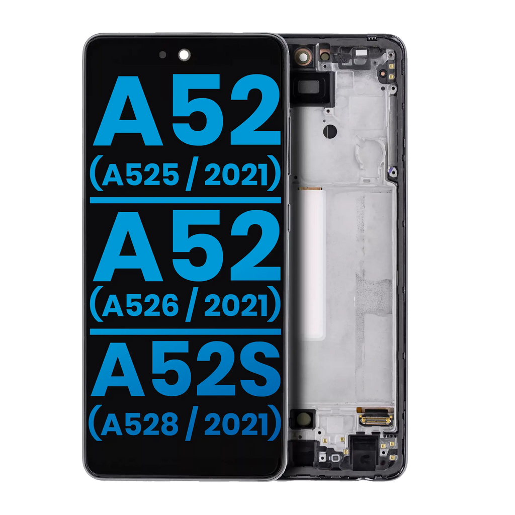 LCD-Display mit Rahmen Samsung A52 (4G/5G/A52s) Schwarz (Aftermarket, o. FP)