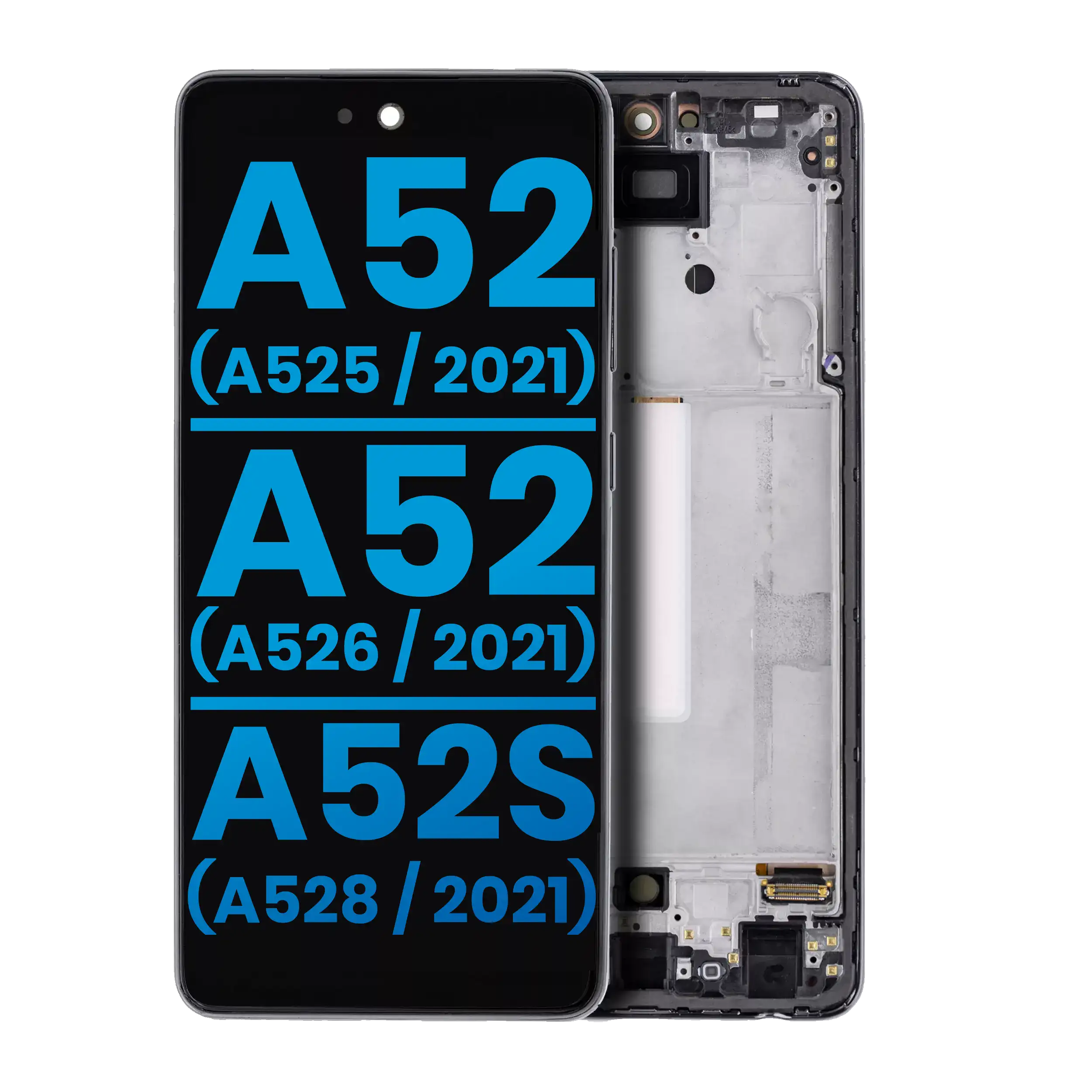 LCD-Display mit Rahmen Samsung A52 (4G/5G/A52s) Schwarz (Aftermarket, o. FP)