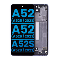 LCD-Display mit Rahmen (ohne Fingerabdrucksensor) für Samsung Galaxy A52 4G (A525/2021), A52 5G (A526/2021) und A52S (A528/2021) - Aftermarket Incell - Awesome Violet