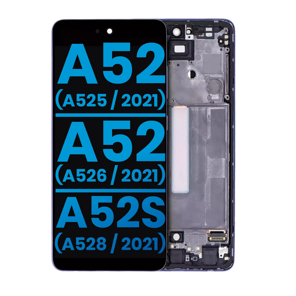 Samsung A52 LCD mit Rahmen ohne FPS Violet Aftermarket