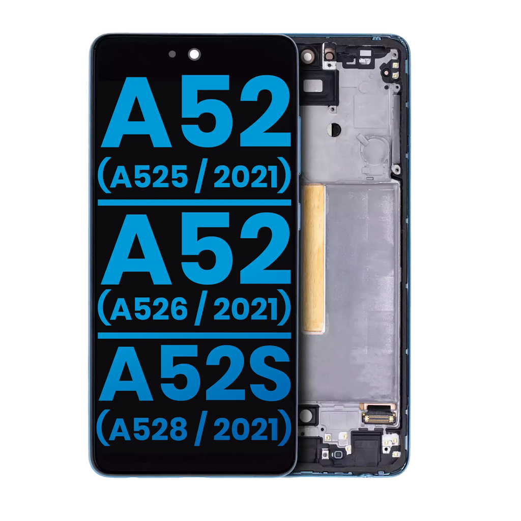LCD Display with Frame (without Fingerprint Sensor) for Samsung Galaxy A52 4G (A525), A52 5G (A526), A52S (A528) - Aftermarket Incell (Awesome Blue)