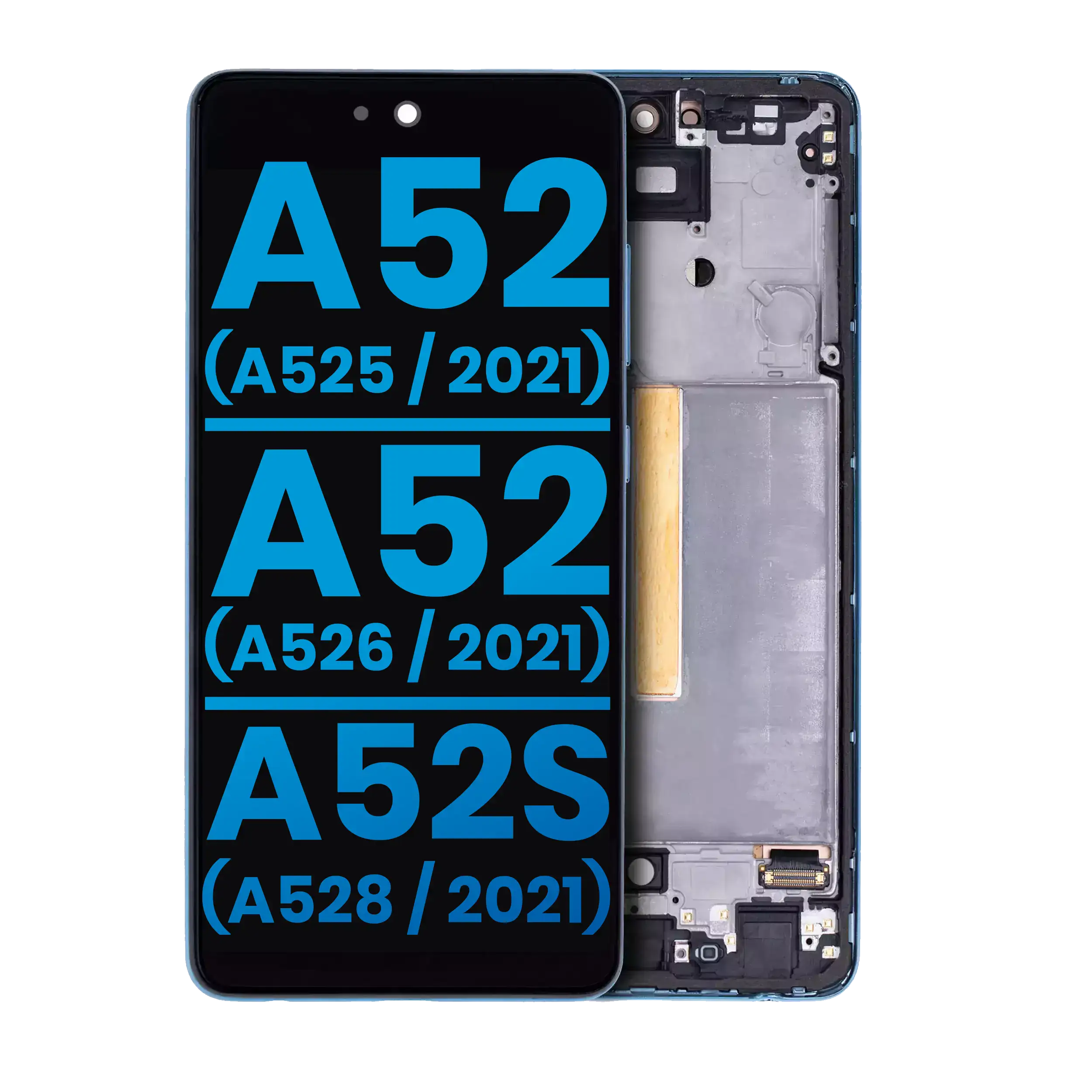 LCD Display with Frame (without Fingerprint Sensor) for Samsung Galaxy A52 4G (A525), A52 5G (A526), A52S (A528) - Aftermarket Incell (Awesome Blue)