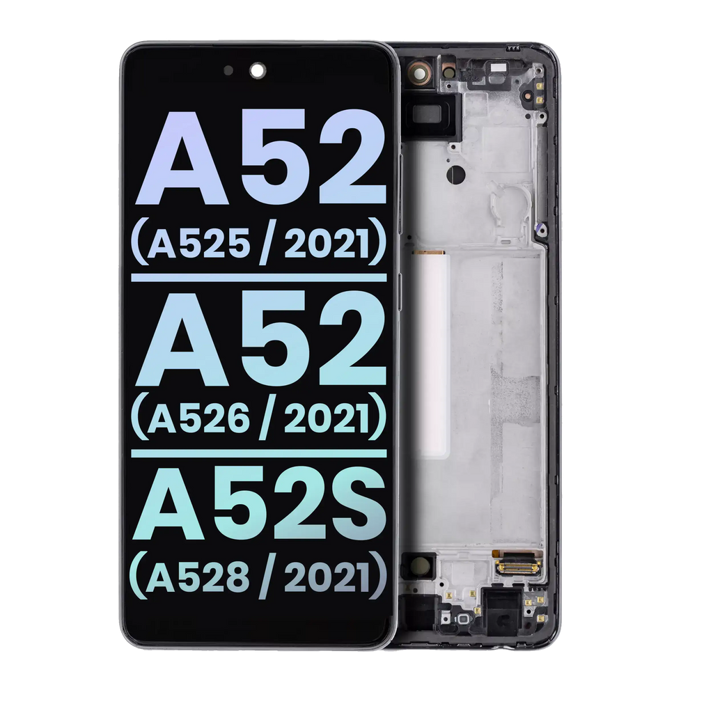 OLED Display with Frame for Samsung Galaxy A52 4G (A525/2021) / A52 5G (A526/2021) / A52S 5G (A528/2021) (Service Pack) (Awesome Black)