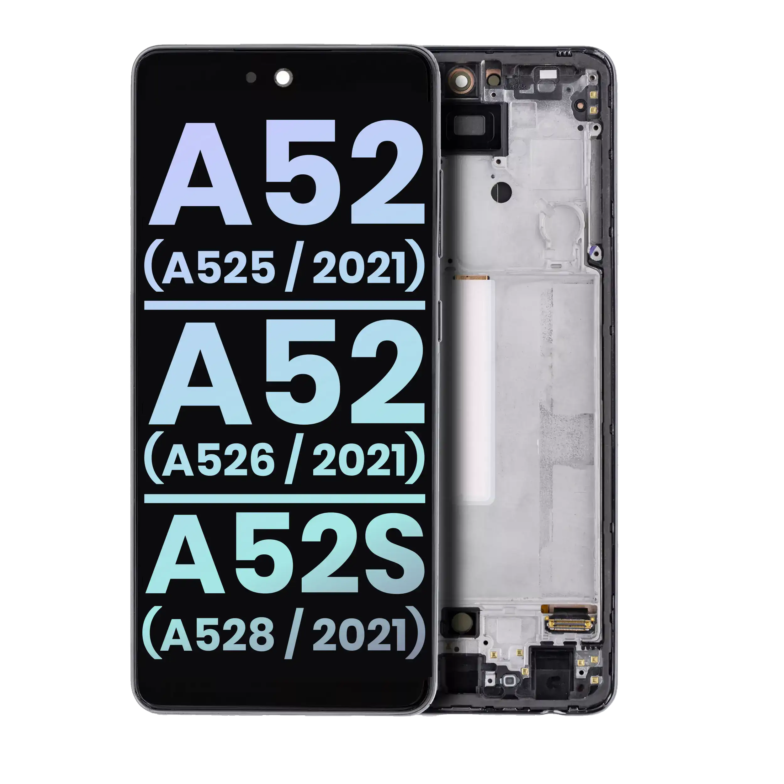 OLED Display with Frame for Samsung Galaxy A52 4G (A525/2021) / A52 5G (A526/2021) / A52S 5G (A528/2021) (Service Pack) (Awesome Black)