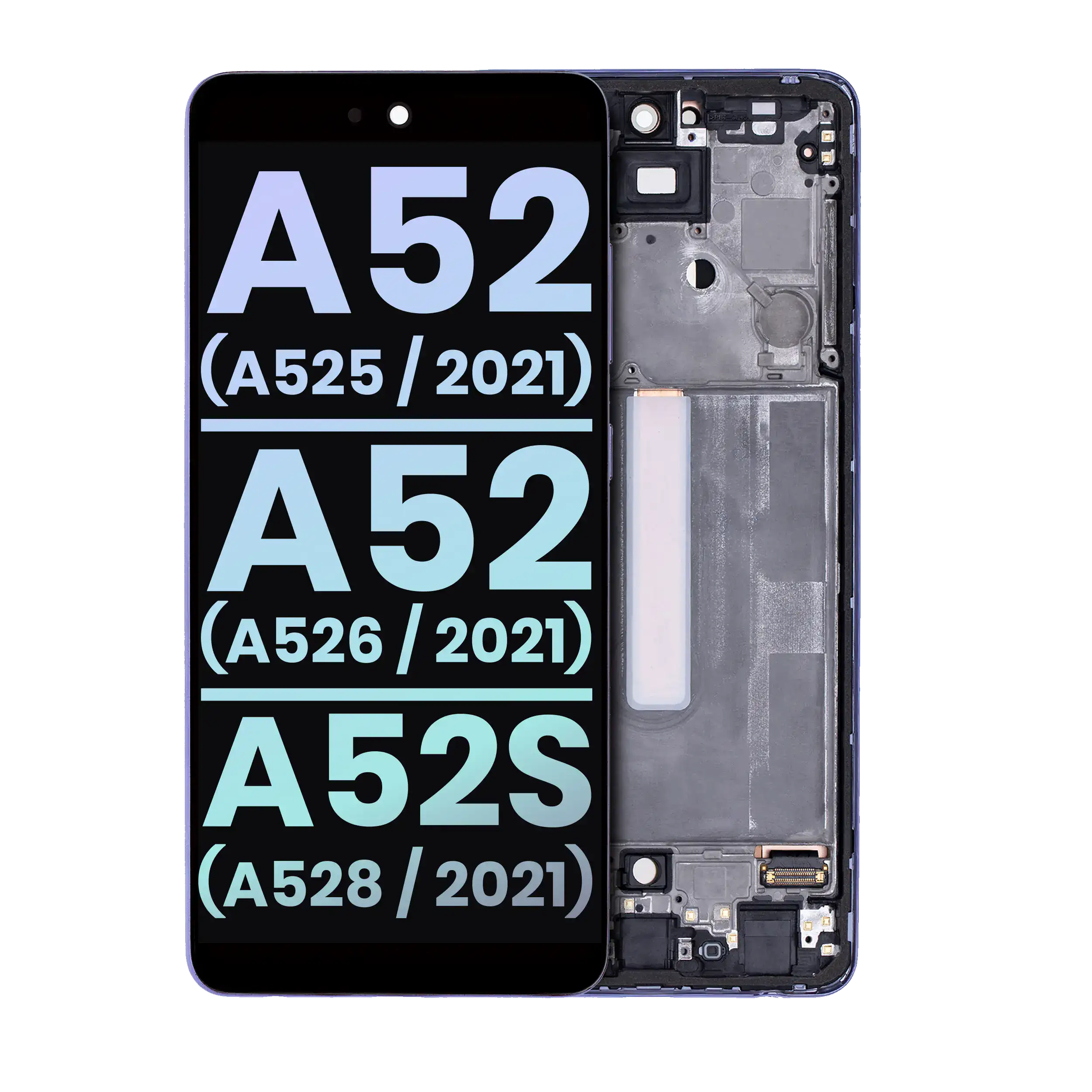 Samsung Galaxy A52/A52s OLED-Display mit Rahmen (Service Pack) Violet