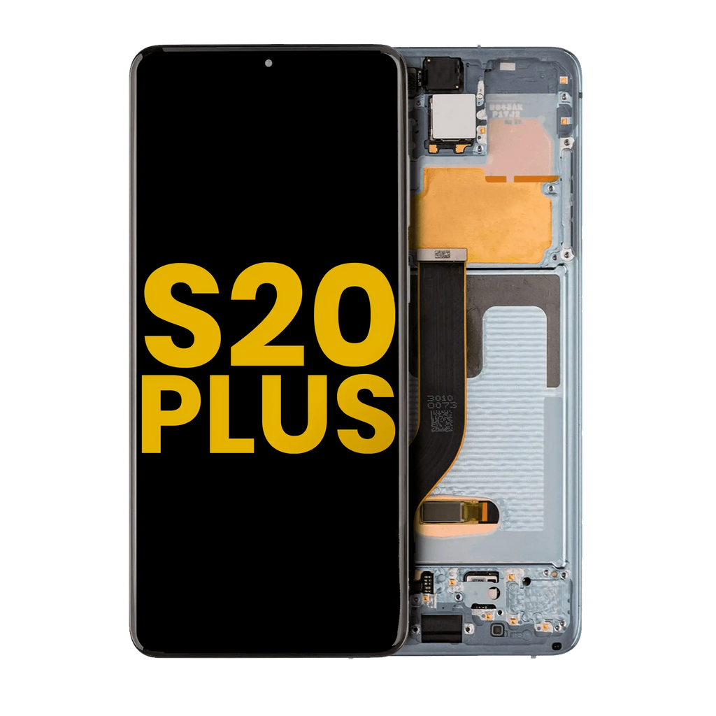 OLED-Display mit Rahmen für Samsung Galaxy S20 Plus 5G (Refurb.) Cloud Blue
