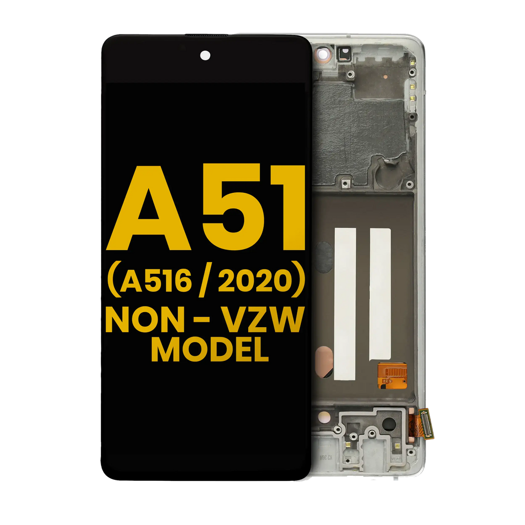 OLED-Display m. Rahmen Samsung A51 5G non-Verizon refurbished Prism White