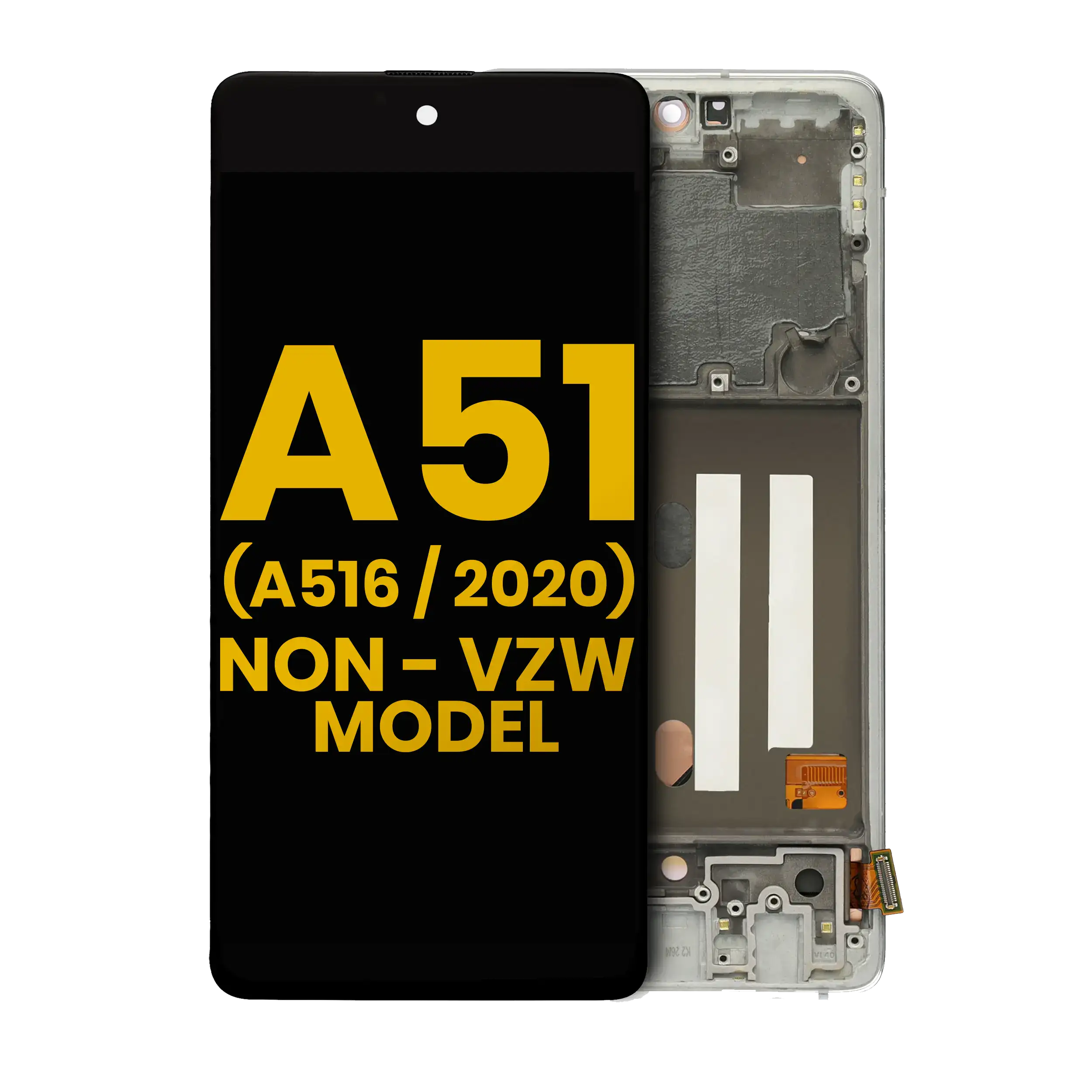 OLED-Display m. Rahmen Samsung A51 5G non-Verizon refurbished Prism White