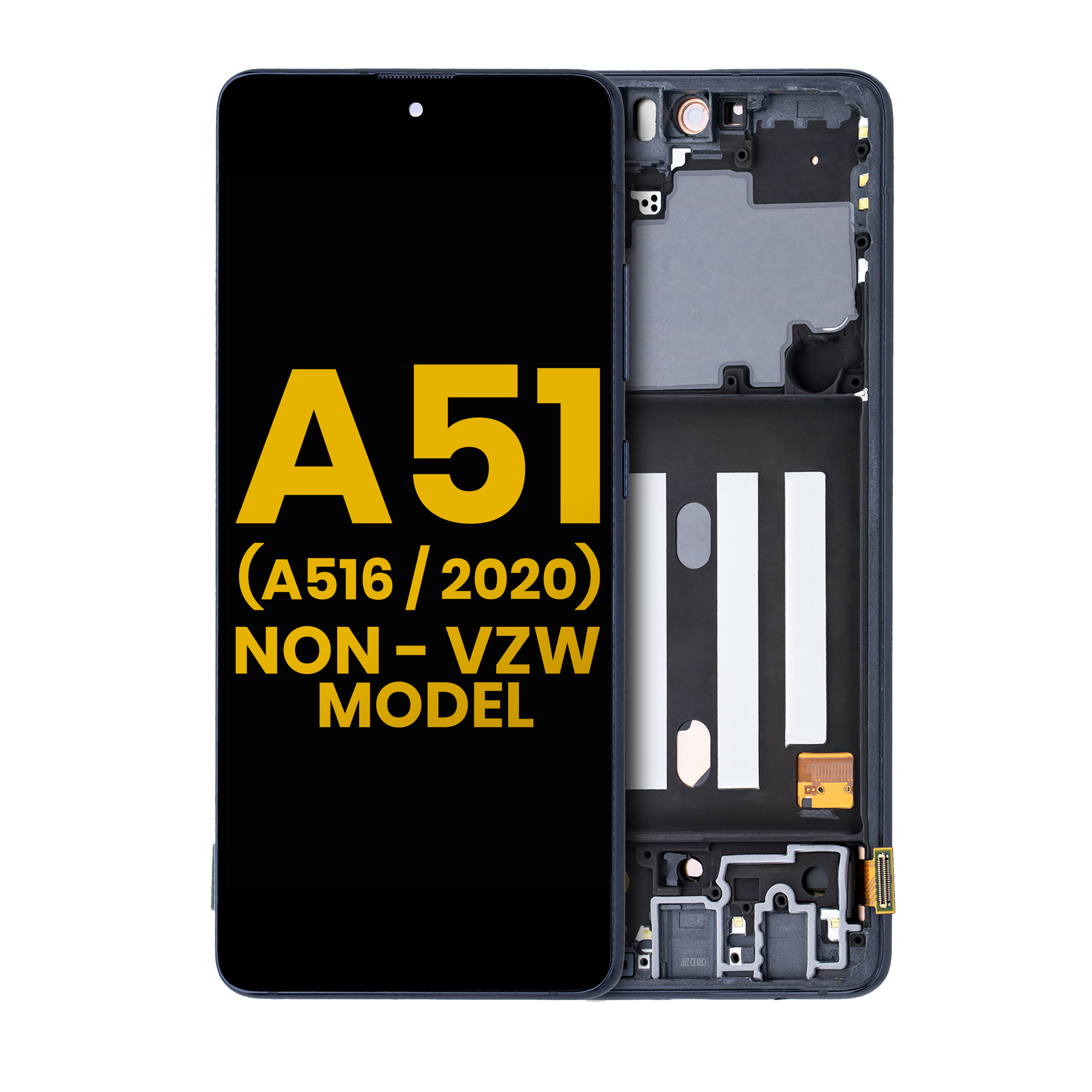 OLED Display with Frame for Samsung Galaxy A51 5G (A516 / 2020) (Non-Verizon 5G UW Frame) (Refurbished) (Prism Cube Black)