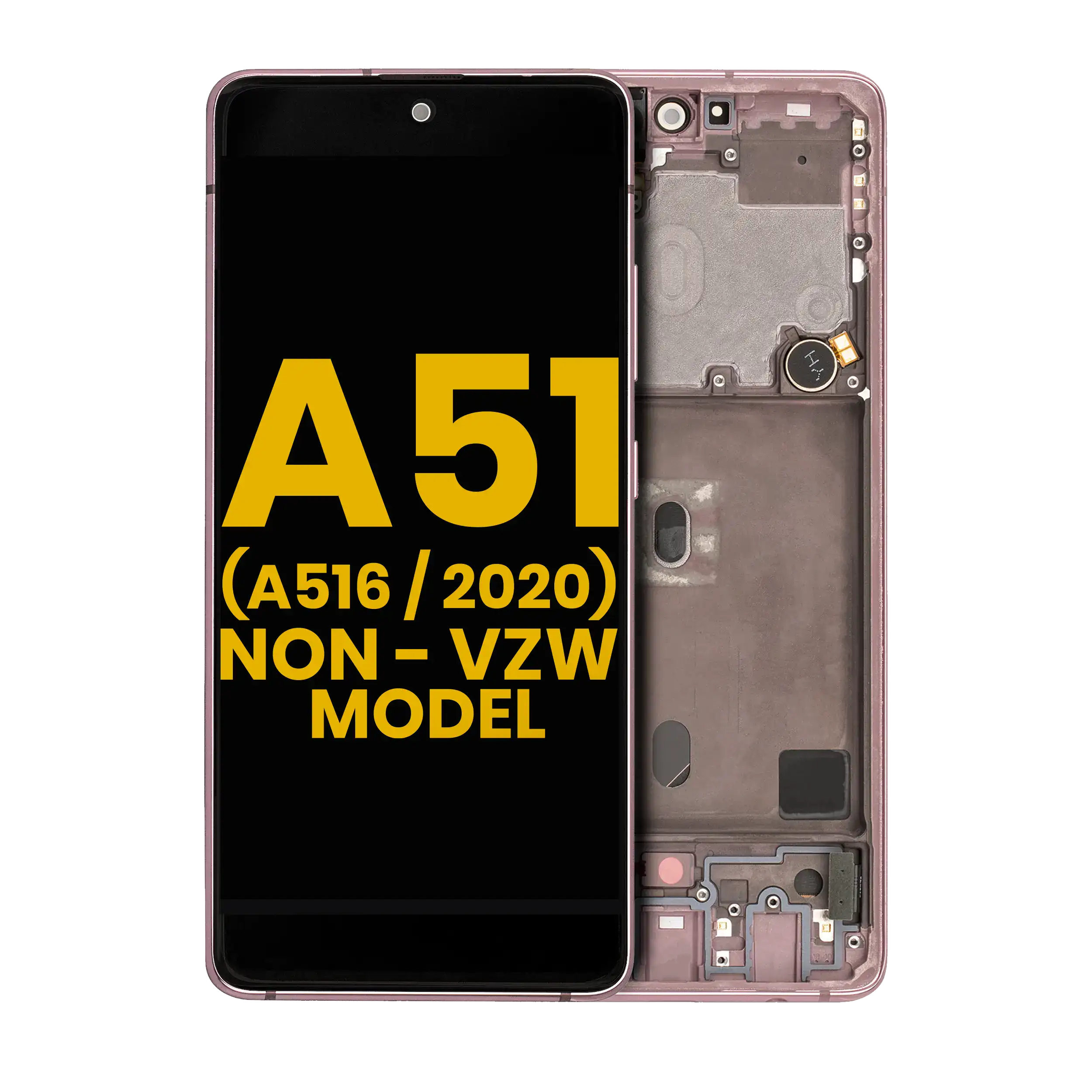 OLED-Display mit Rahmen für Samsung Galaxy A51 5G Refurbished Pink