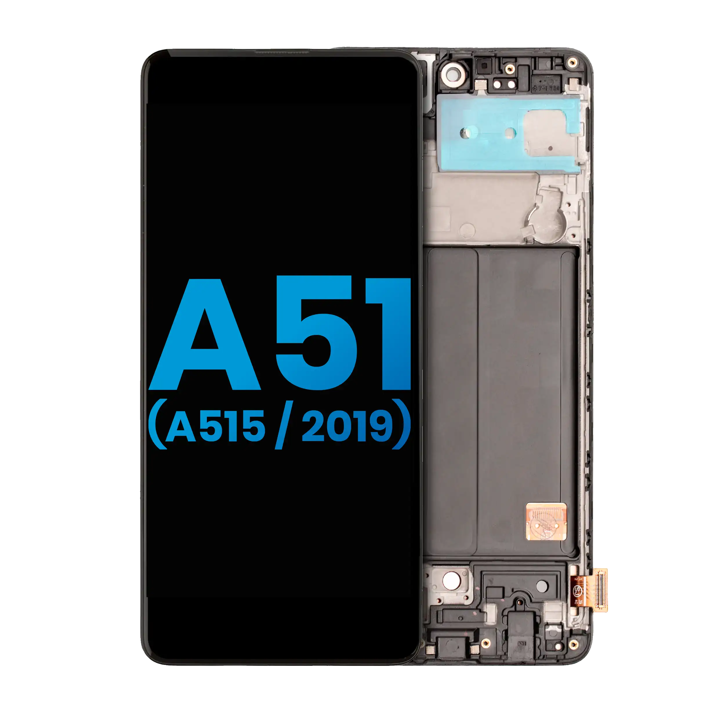 LCD-Display m. Rahmen f. Samsung A51 4G (o. Fingerabd., Incell, alle Farben)