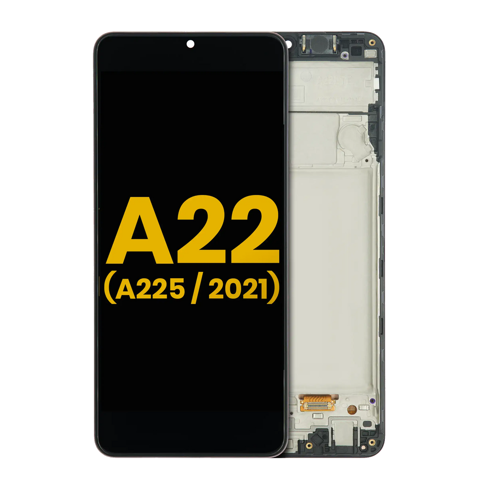 OLED-Display mit Rahmen für Samsung Galaxy A22 4G Generalüberholt (Alle Farben)