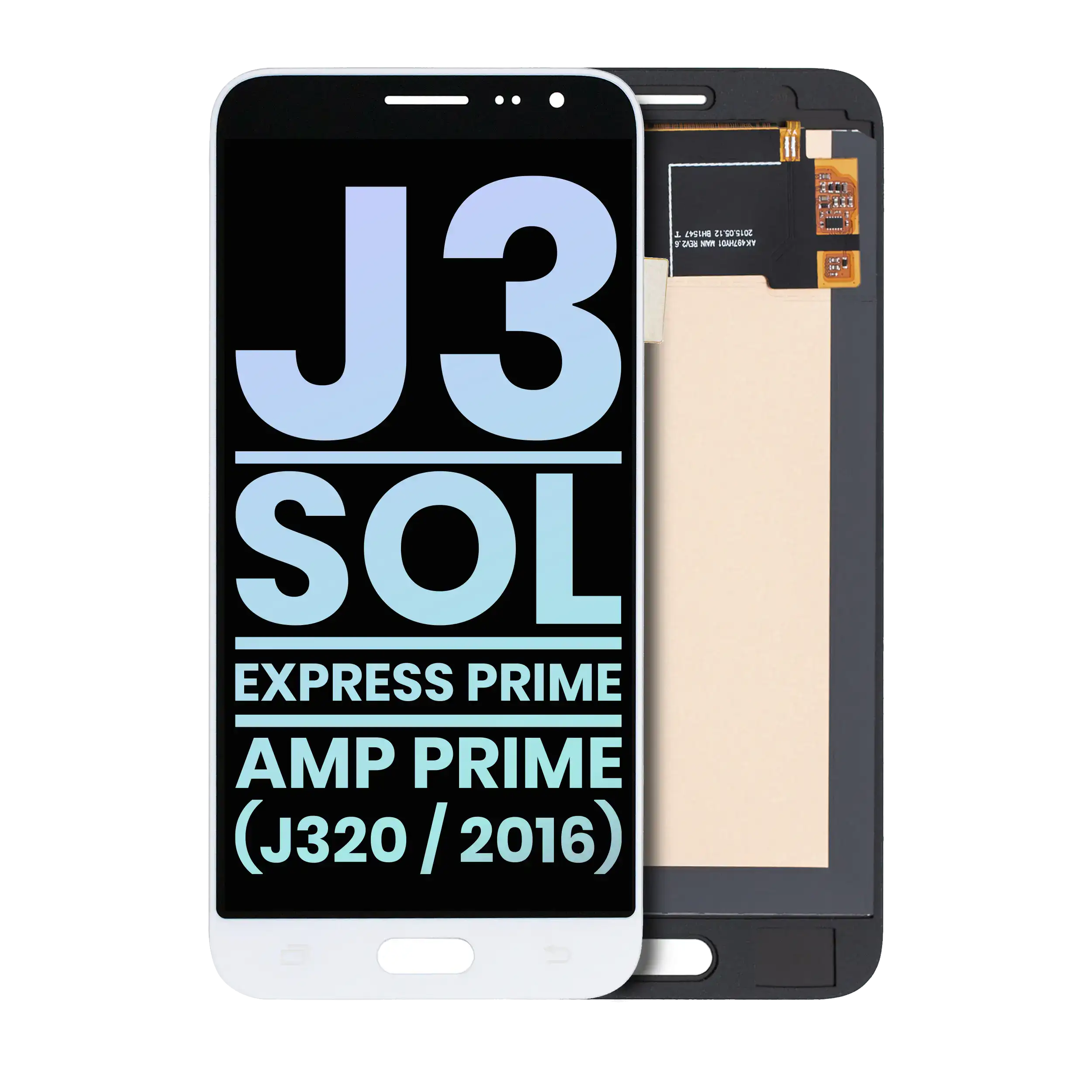 Frameless OLED Display for Samsung Galaxy J3 / Sol 4G / Express Prime / Amp Prime (J320 / 2016) (Service Pack) (White)