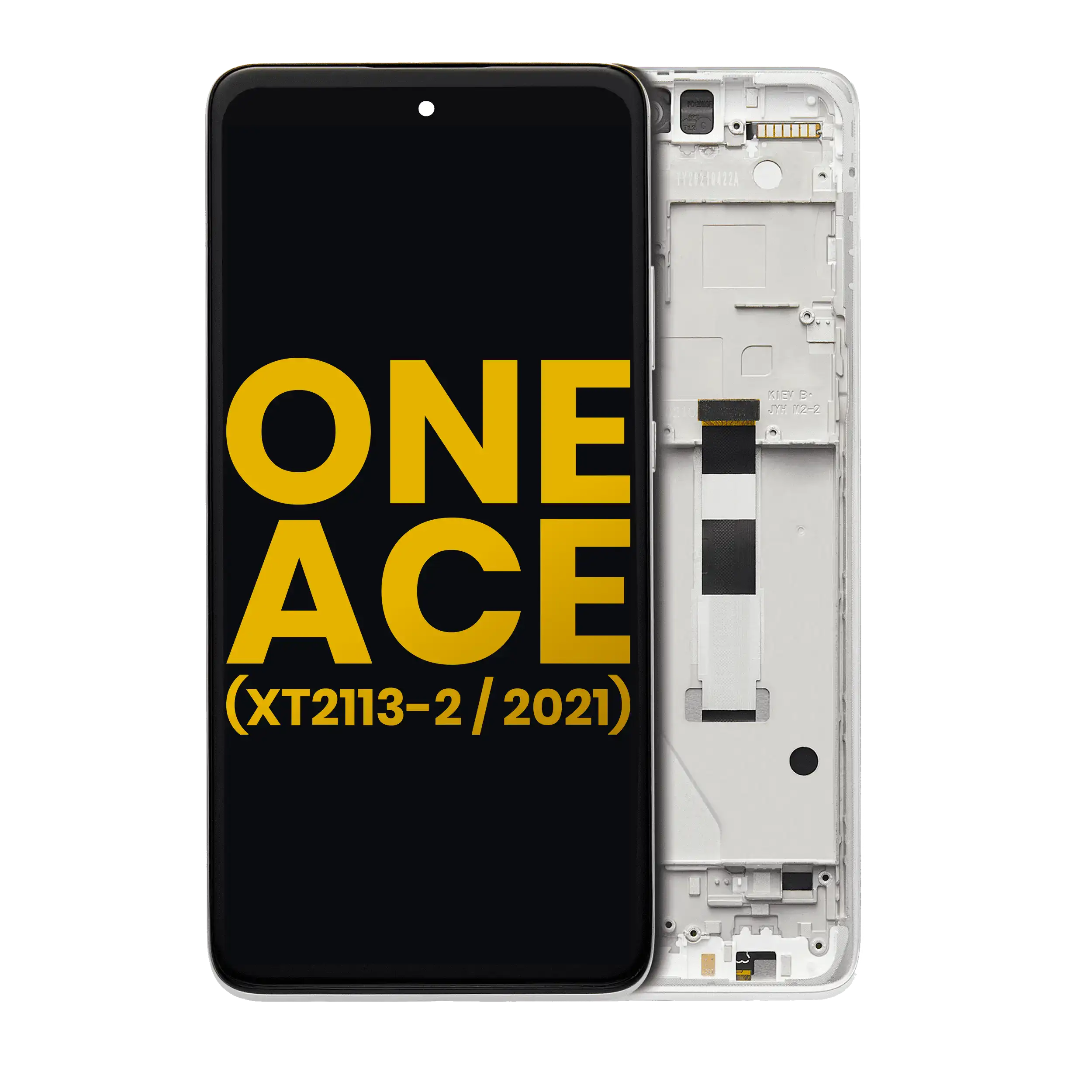 LCD-Display mit Rahmen für Motorola One 5G Ace Refurbished Frosted Silver