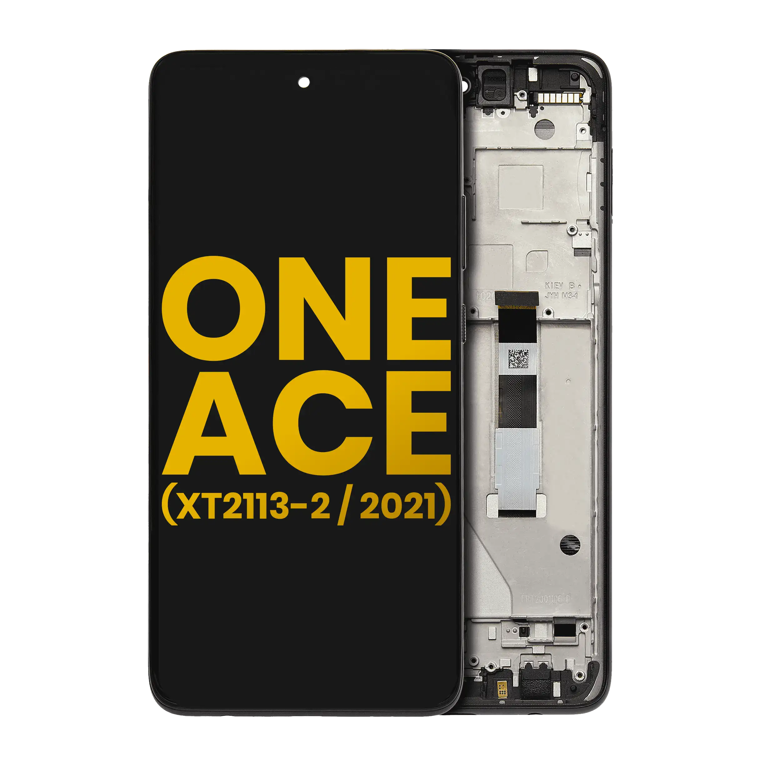 LCD mit Rahmen für Motorola One 5G Ace Refurbished Volcanic Gray