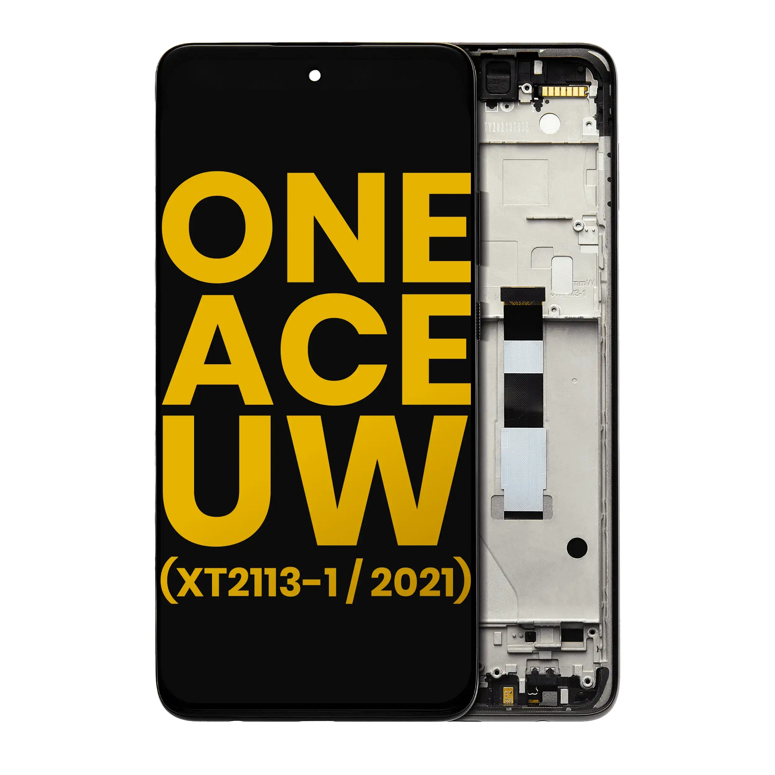 LCD-Display mit Rahmen für Motorola One 5G Ace UW, Refurbished, Volcanic Gray