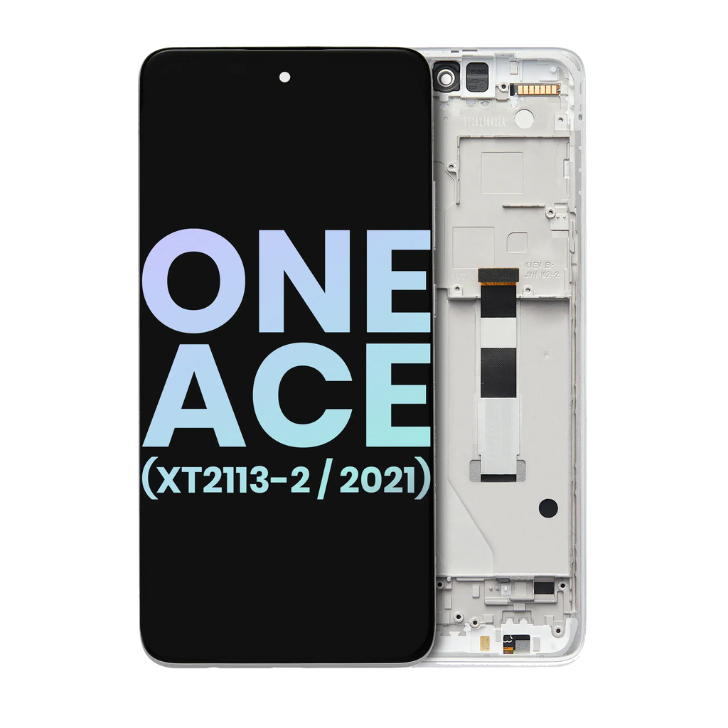 LCD Display with Frame for Motorola One 5G Ace (XT2113-2 / 2021) (Original OEM) (Frosted Silver)