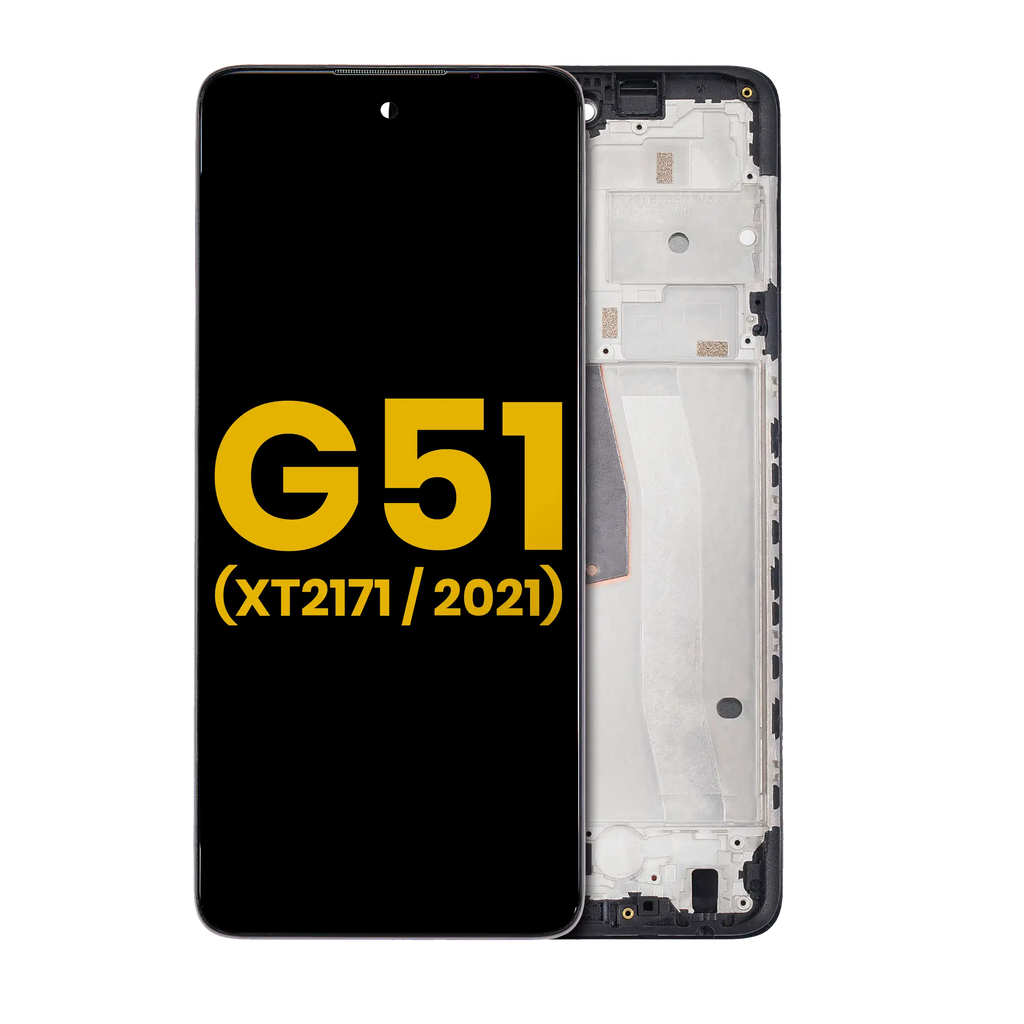 LCD Display with Frame for Motorola Moto G51 5G (XT2171 / 2021) (Refurbished) (All Colors)