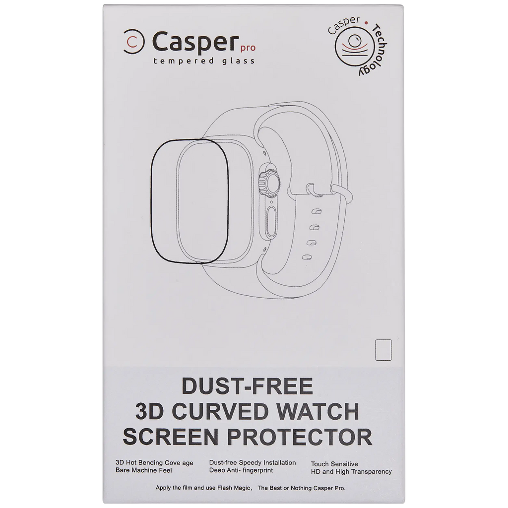 Casper 3D Edge Temperglas für Apple Watch Series 7 / 8 / 9 (41MM)