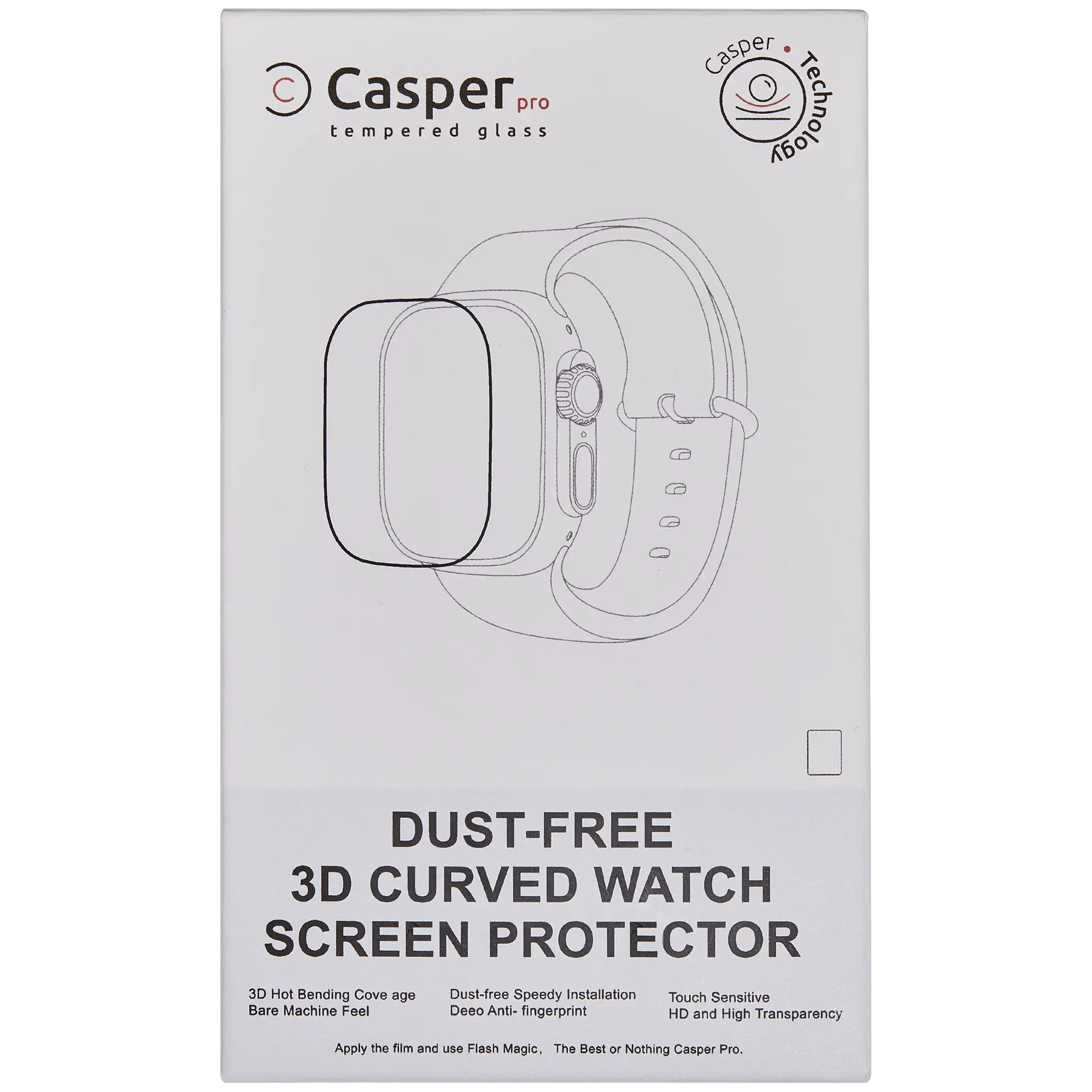 Casper 3D Edge Temperglas für Apple Watch Series 7 / 8 / 9 (41MM)