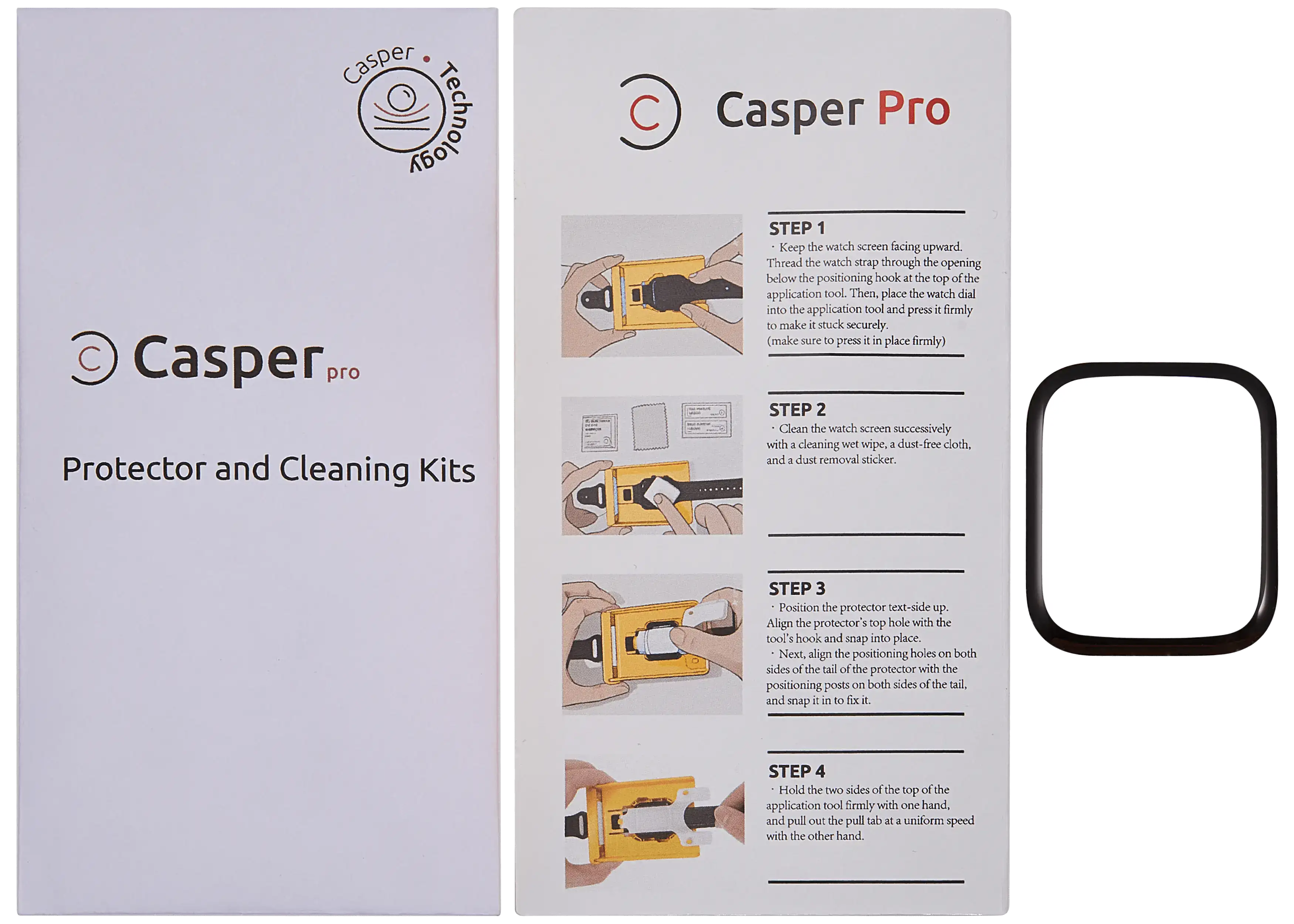 Casper 3D Edge Temperglas für Apple Watch Series 7 / 8 / 9 (41MM)