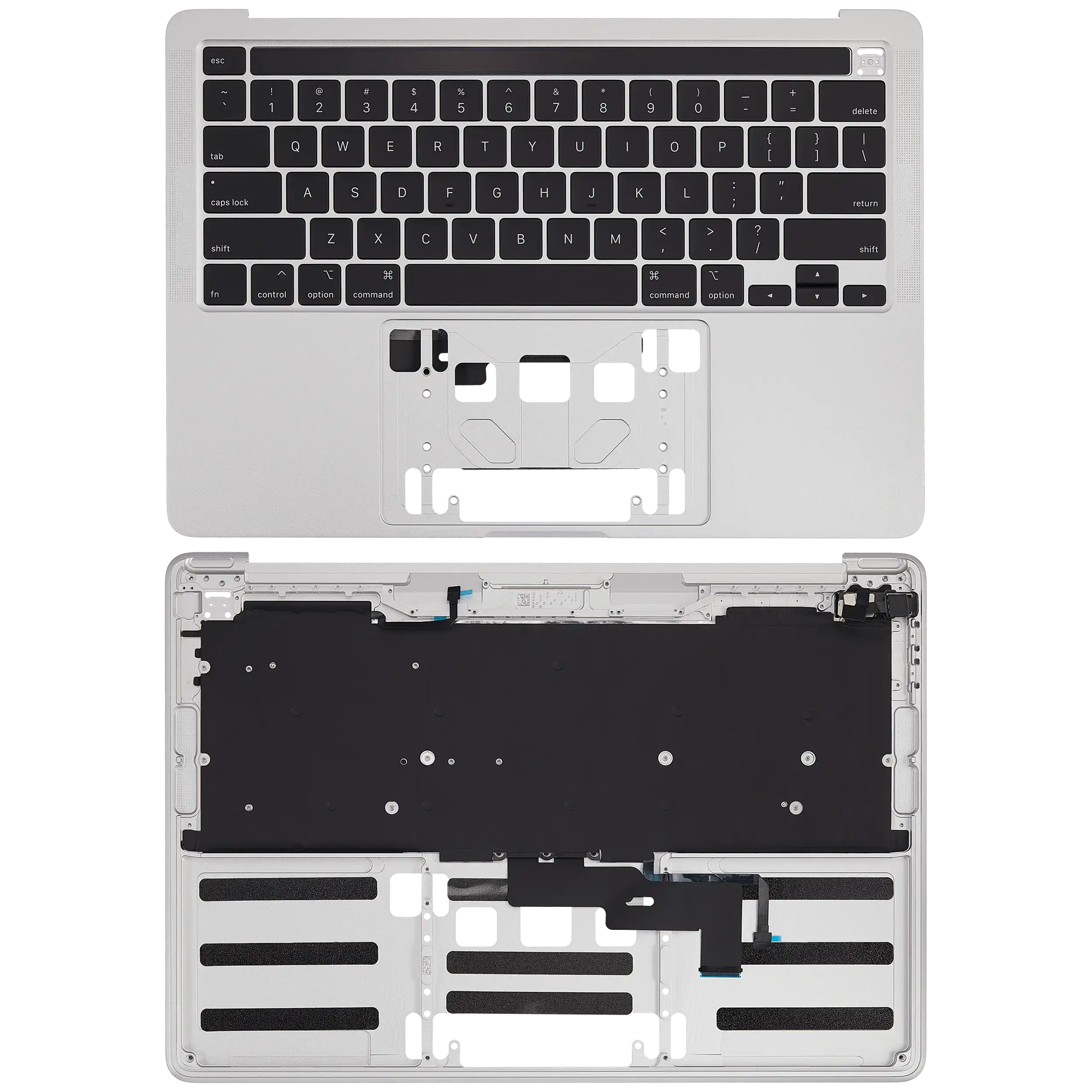 Top Case m. Tastatur f. MacBook Pro 13 A2289, US-Tastatur, Silber, OEM Neuwertig
