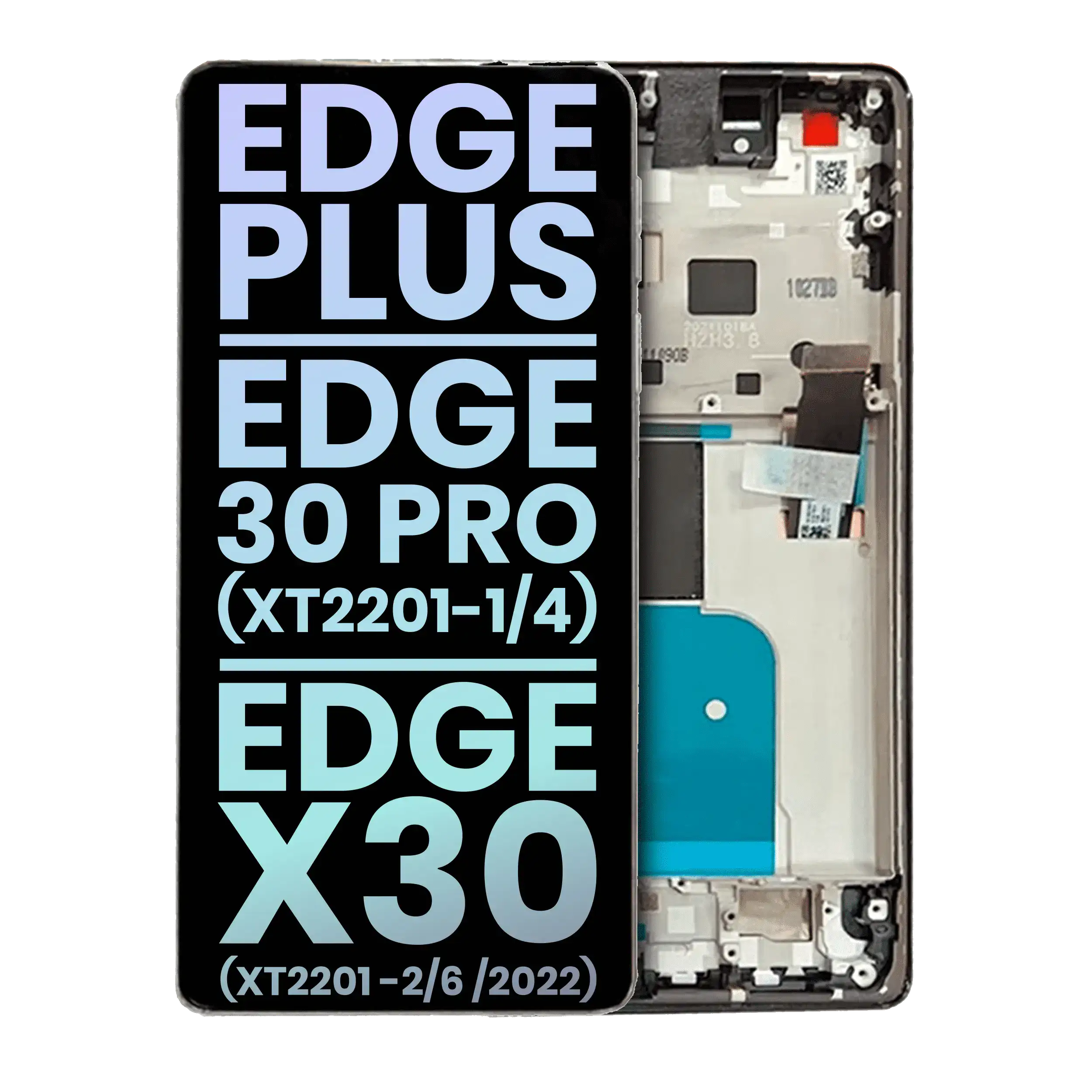 OLED Display with Frame for Motorola Moto Edge Plus / Edge 30 Pro (XT2201-1/4) / Edge X30 5G (XT2201-2/6 /2022) – Original OEM (Stardust White)