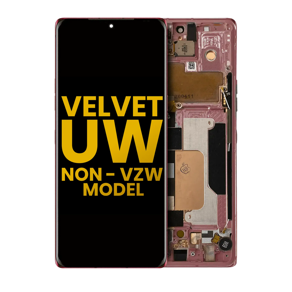 OLED Display with Frame for LG Velvet 5G (Non-Verizon 5G UW Frame) (Refurbished) (Red)